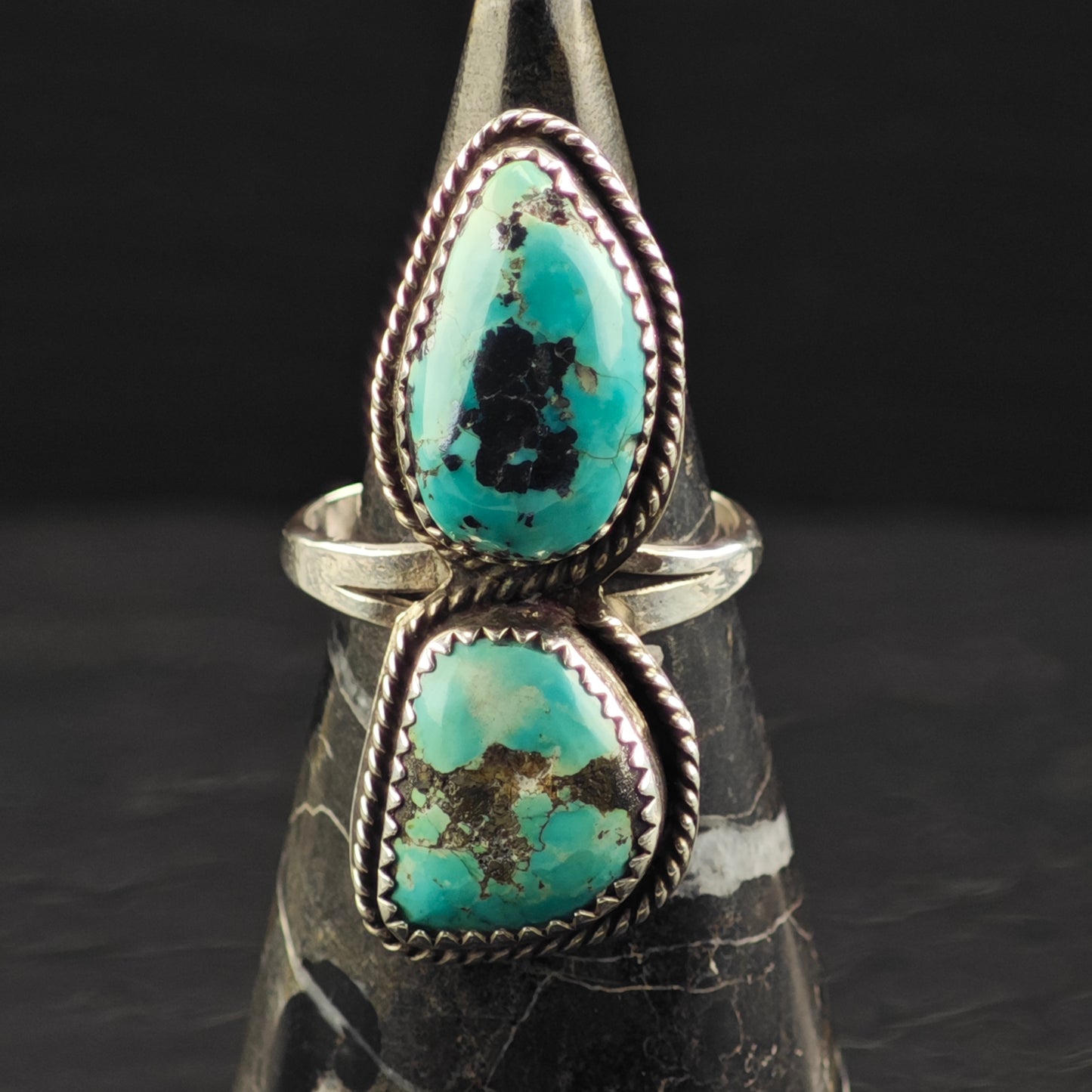AS IS Sw Turquoise Ring Sterling Silver Sz 10 R6337