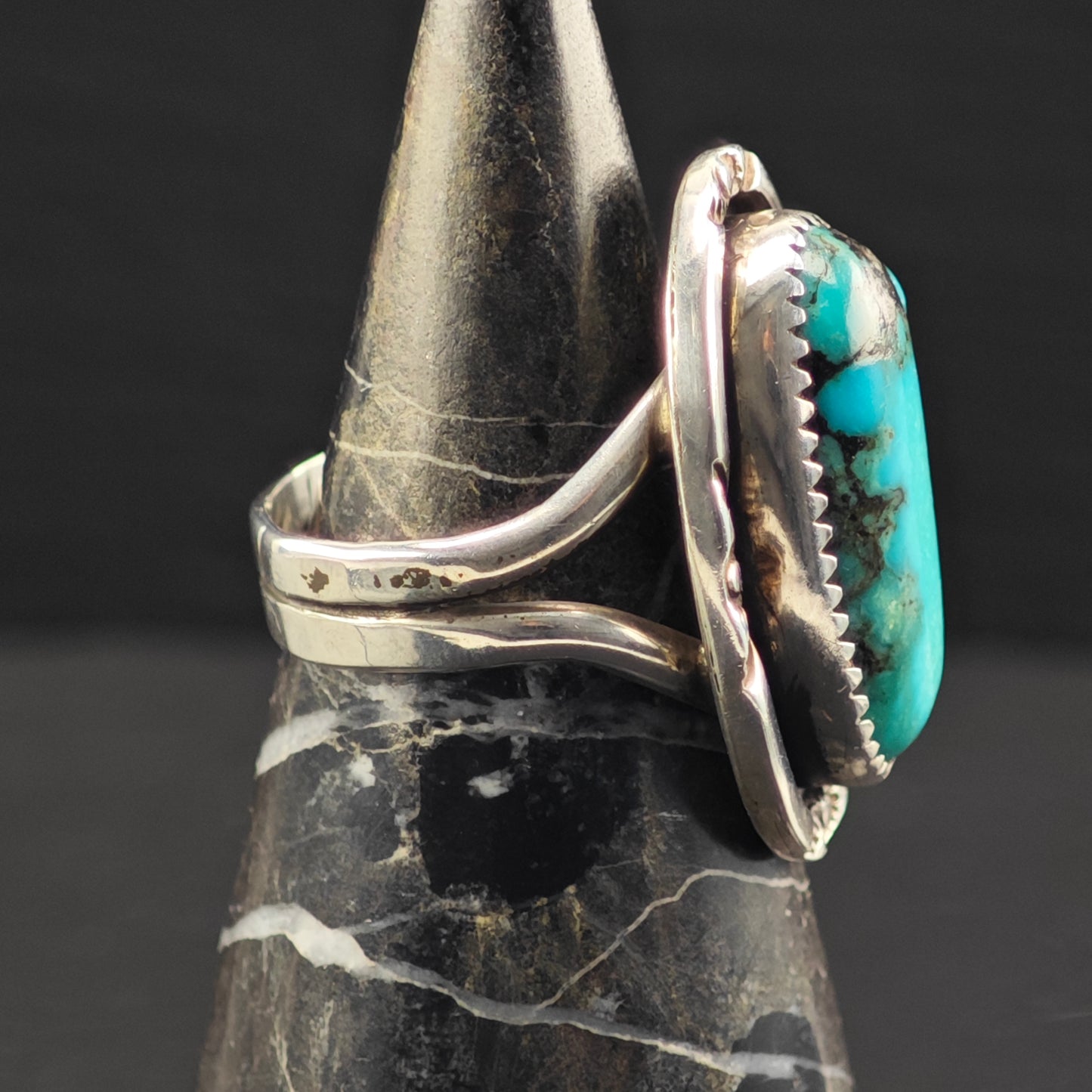 Native American Turquoise Ring Sterling Silver Sz 9 R6340