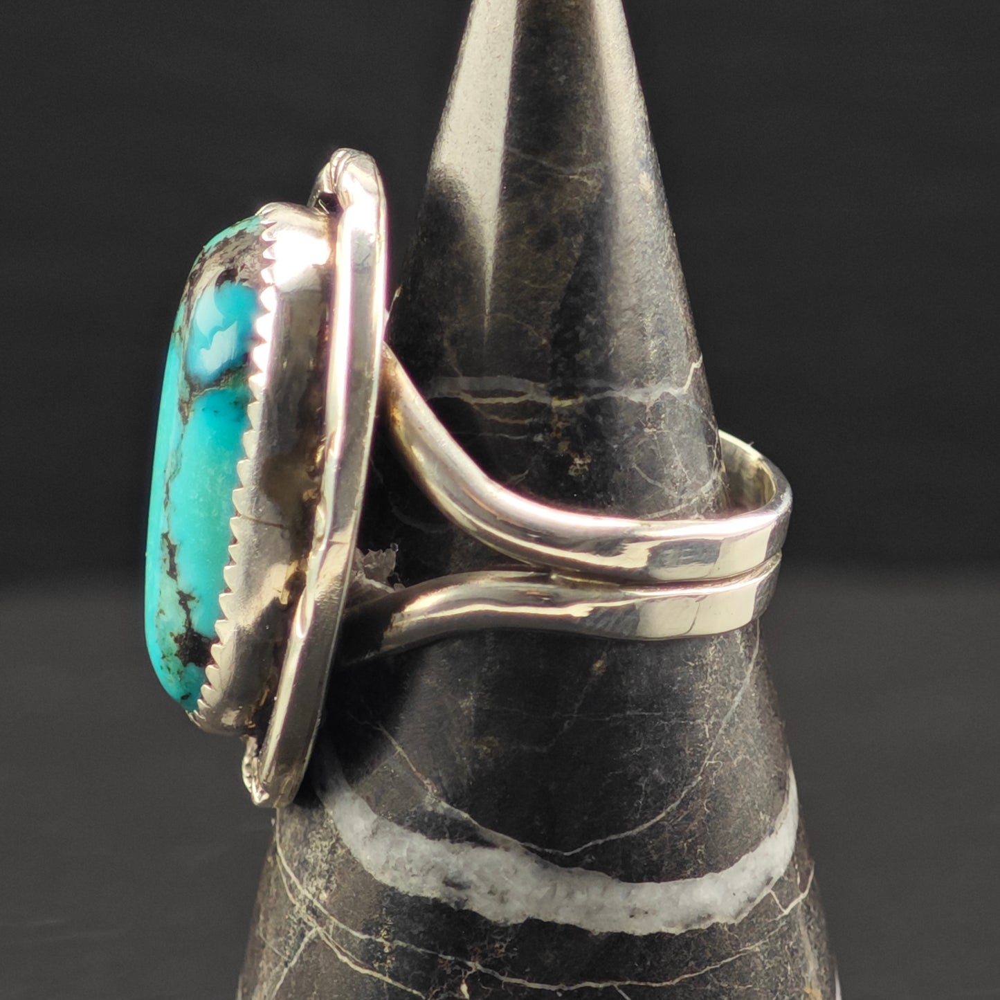 Native American Turquoise Ring Sterling Silver Sz 9 R6340
