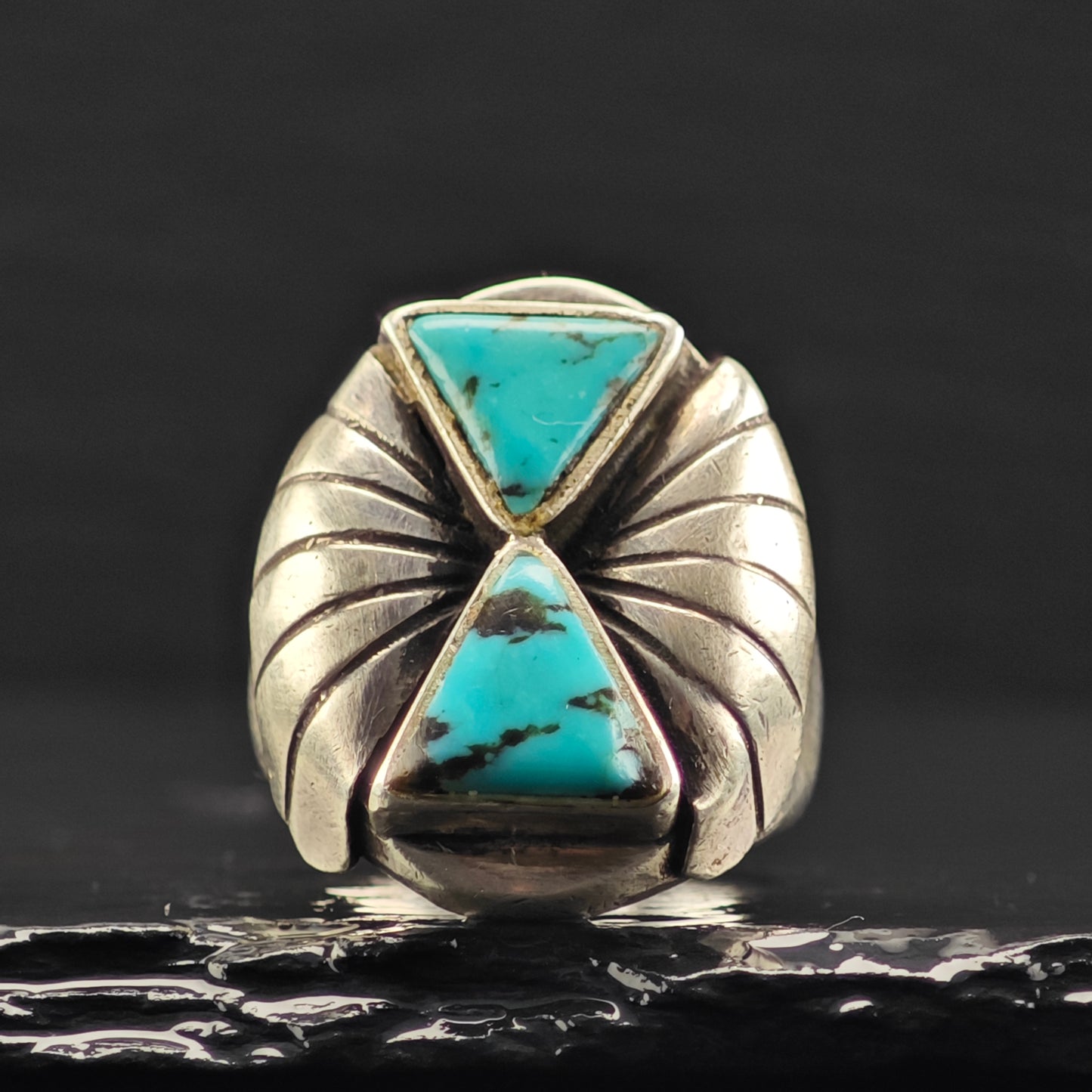 Sw Turquoise Ring Sterling Silver Sz 10 1/2 R6342