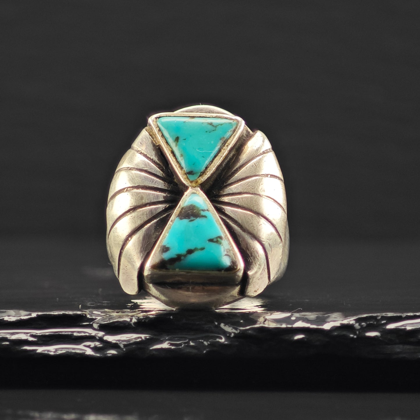 Sw Turquoise Ring Sterling Silver Sz 10 1/2 R6342