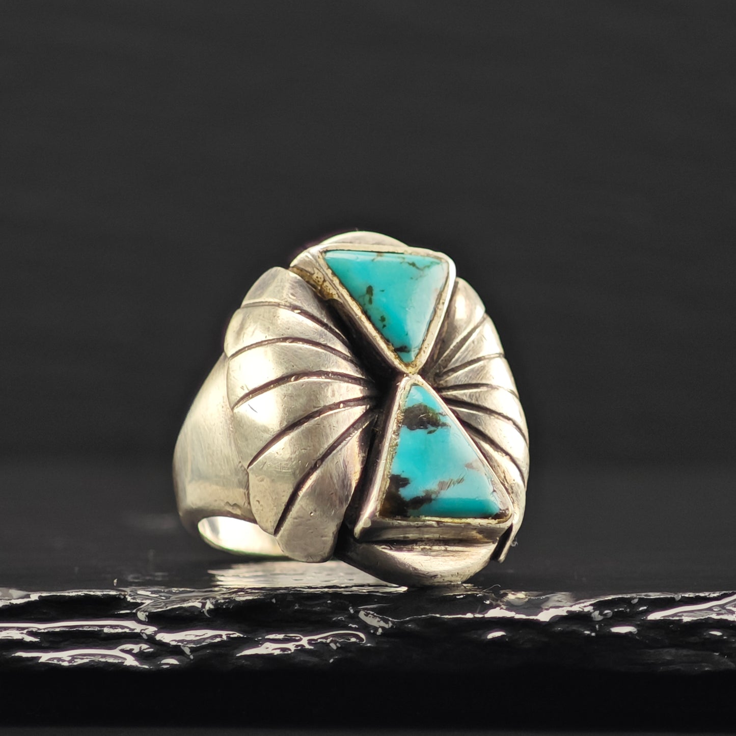 Sw Turquoise Ring Sterling Silver Sz 10 1/2 R6342