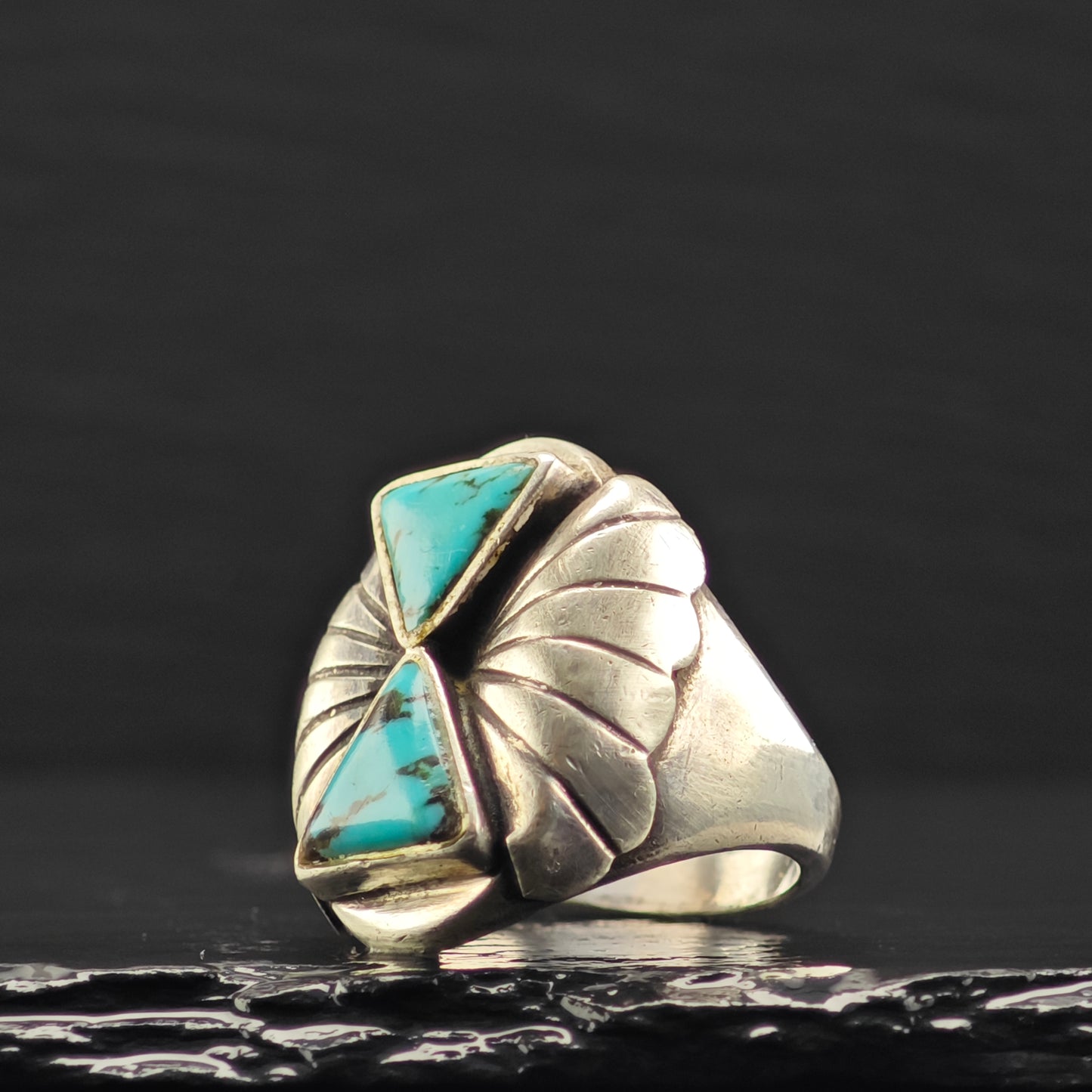 Sw Turquoise Ring Sterling Silver Sz 10 1/2 R6342