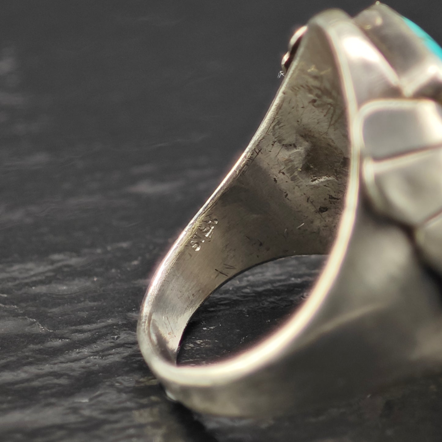 Sw Turquoise Ring Sterling Silver Sz 10 1/2 R6342