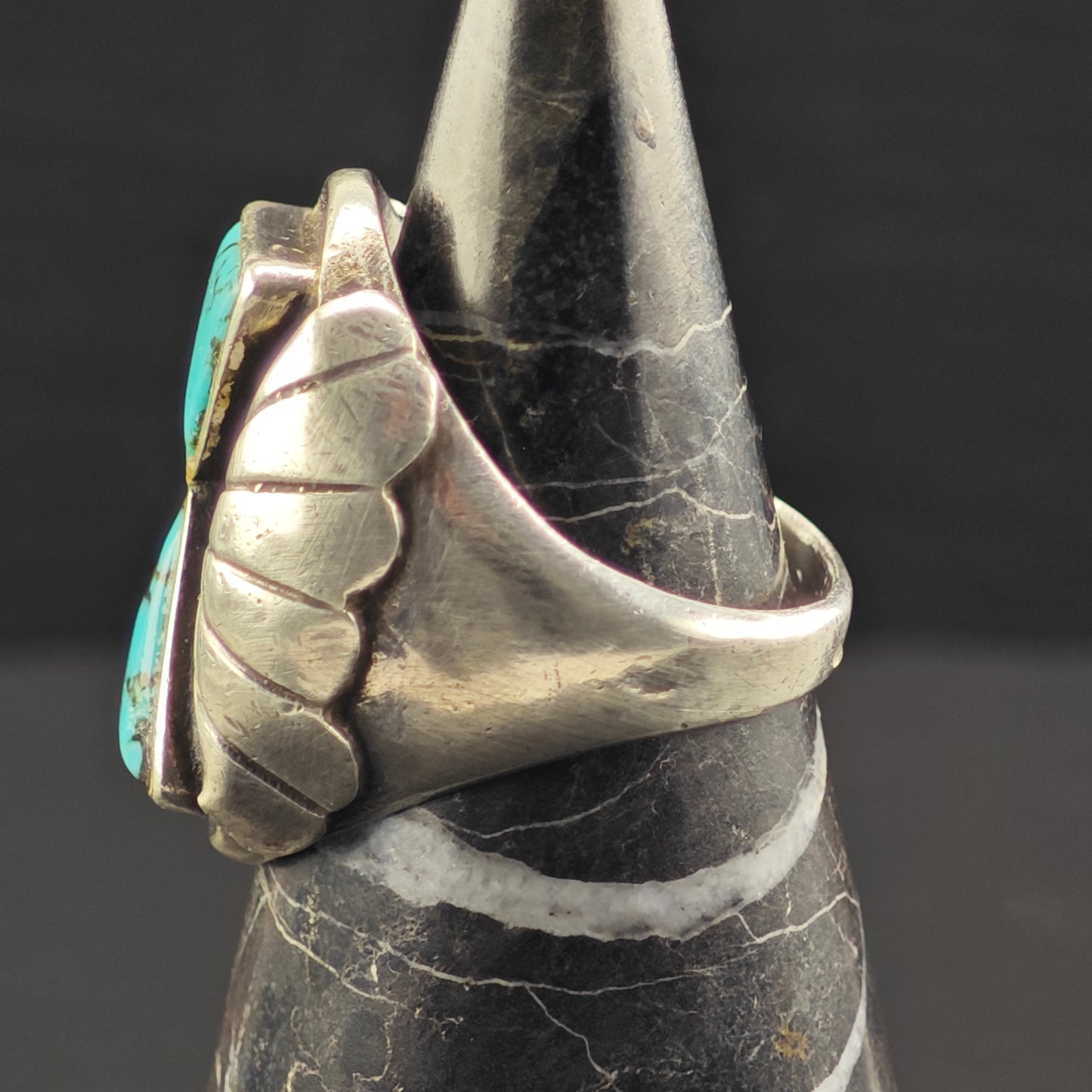 Sw Turquoise Ring Sterling Silver Sz 10 1/2 R6342