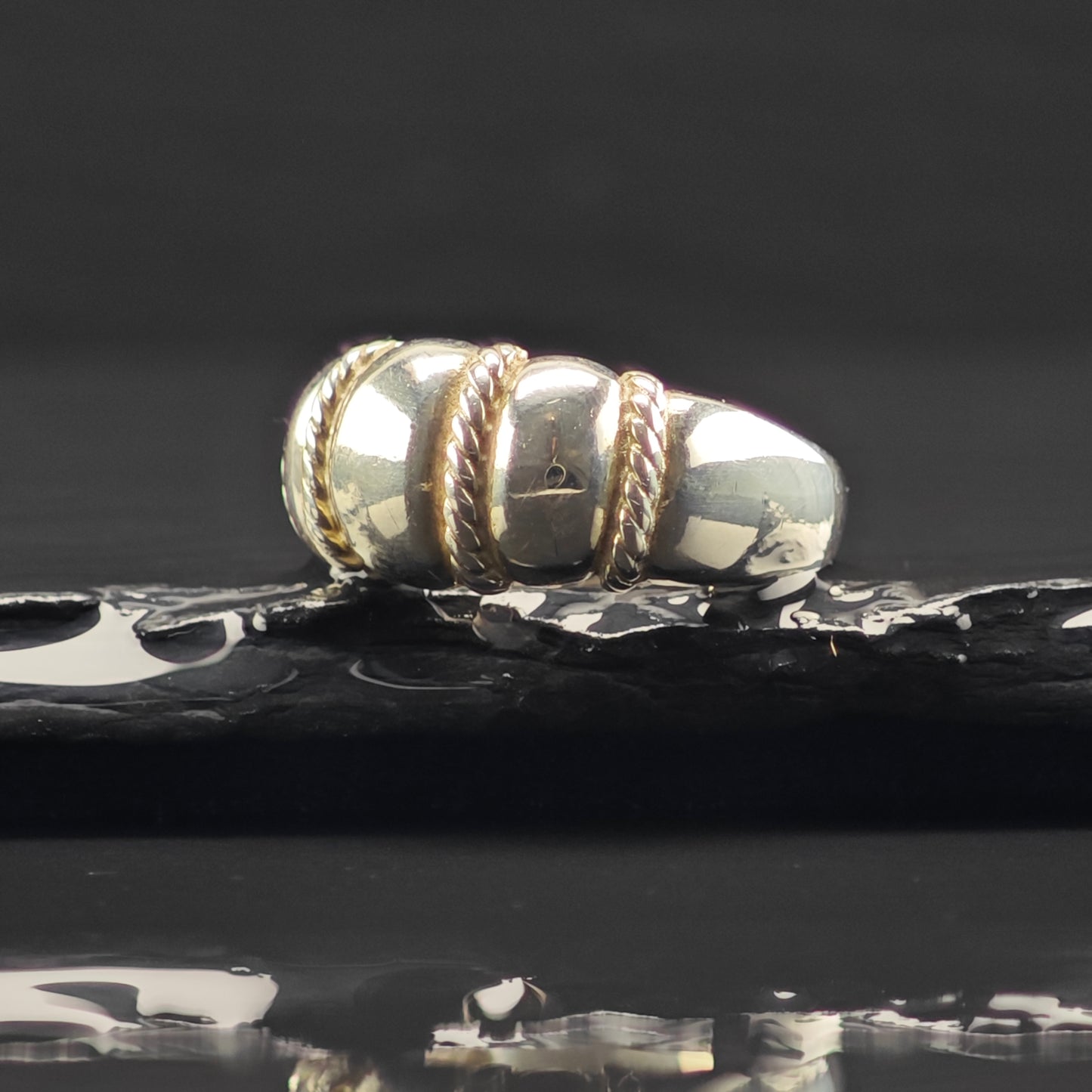 Kabana Shell Band Ring Sterling Silver Sz 6 R6351