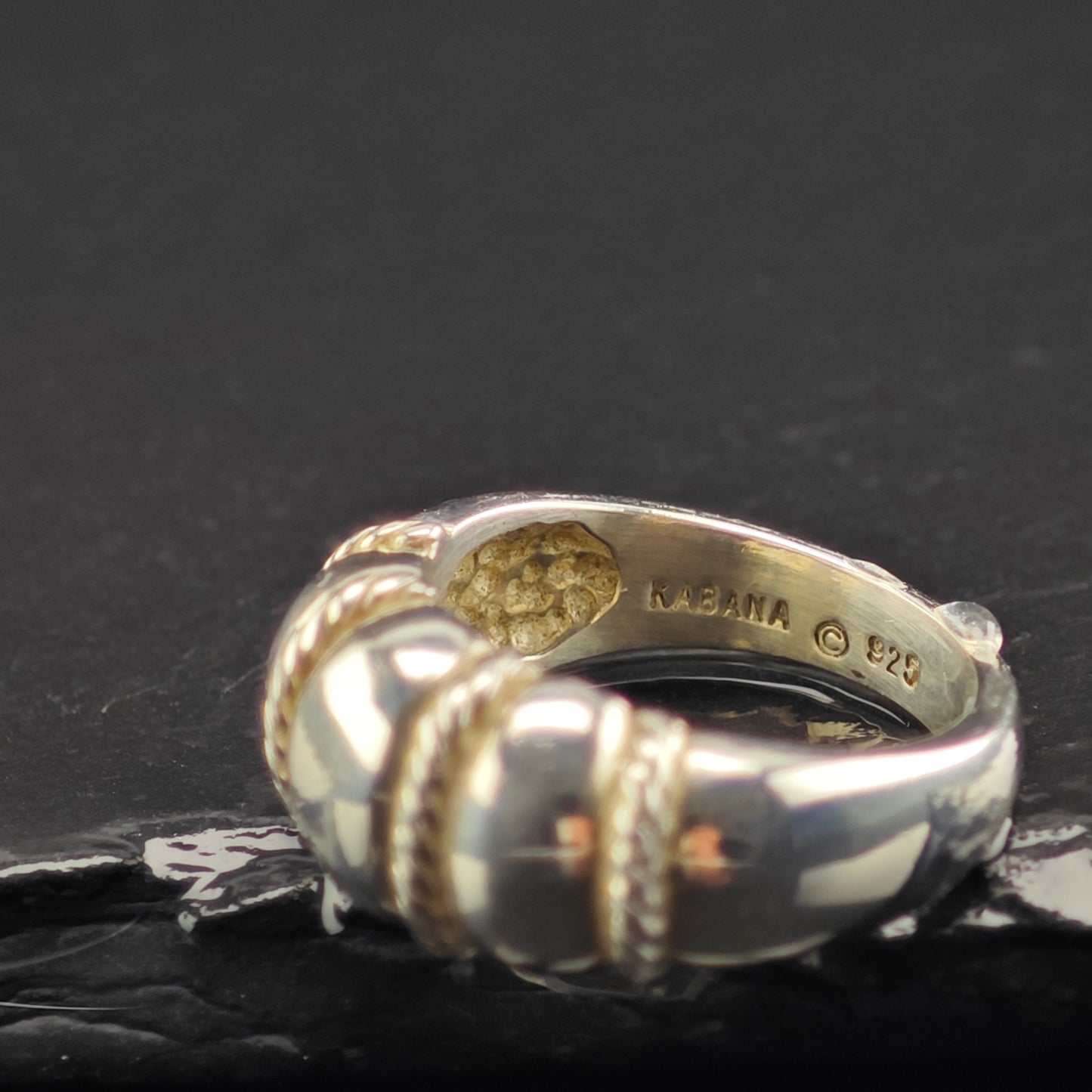 Kabana Shell Band Ring Sterling Silver Sz 6 R6351