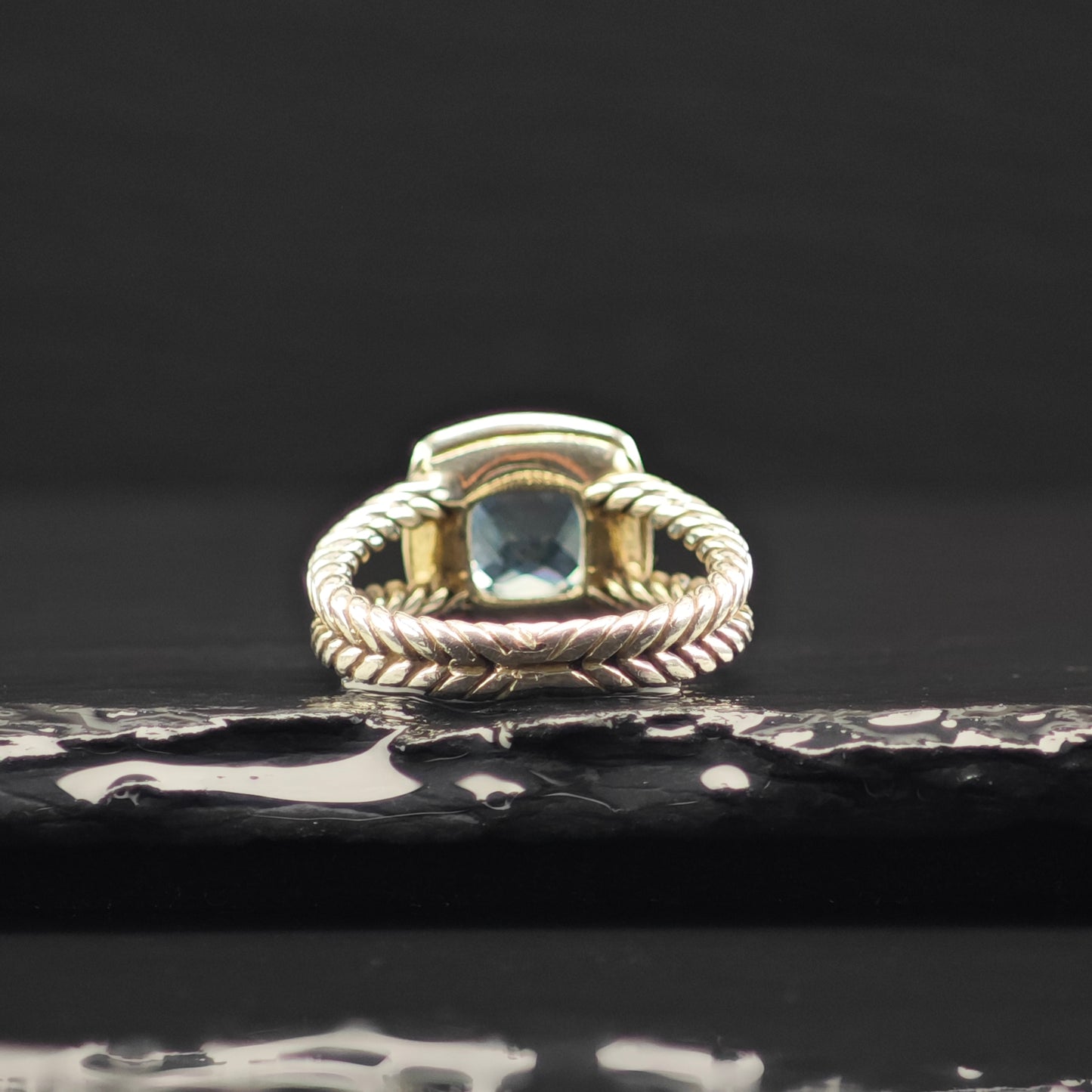 David Yurman Albion Topaz, Diamond Ring Sterling Silver Sz 6 R6352