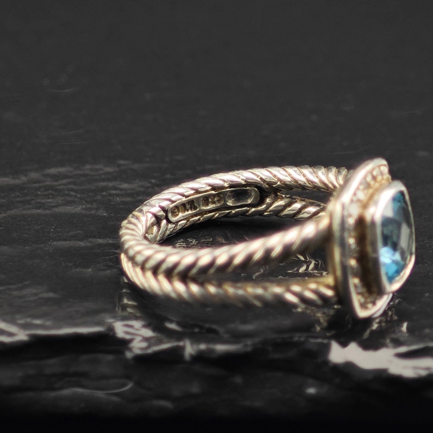 David Yurman Albion Topaz, Diamond Ring Sterling Silver Sz 6 R6352
