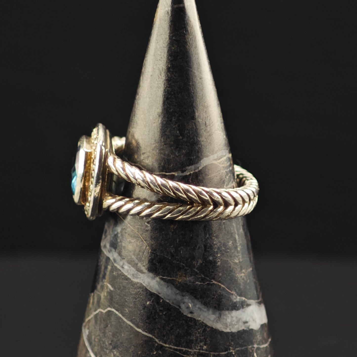 David Yurman Albion Topaz, Diamond Ring Sterling Silver Sz 6 R6352