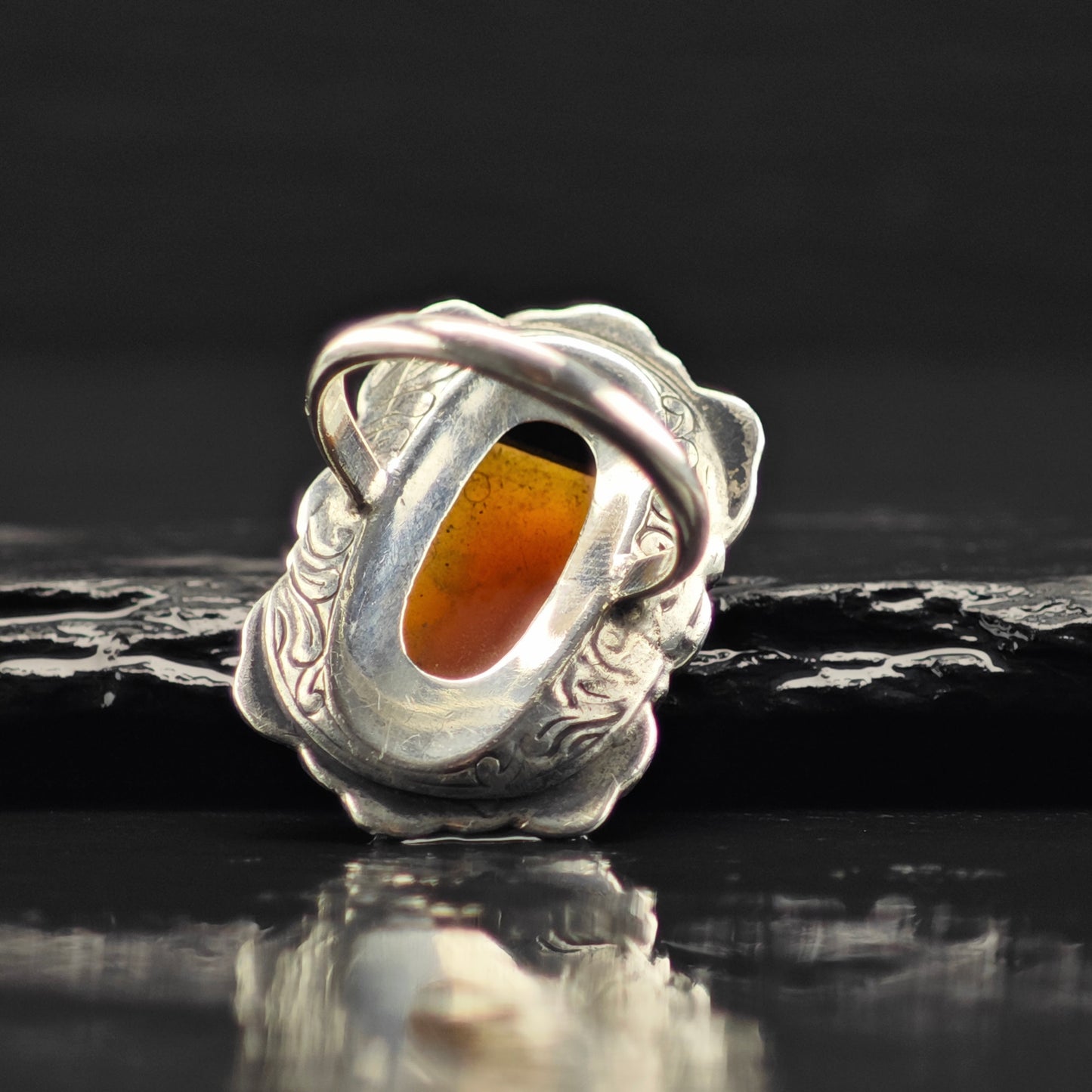 Art Deco, Cameo Ring Sterling Silver Sz 4 1/2 R6368