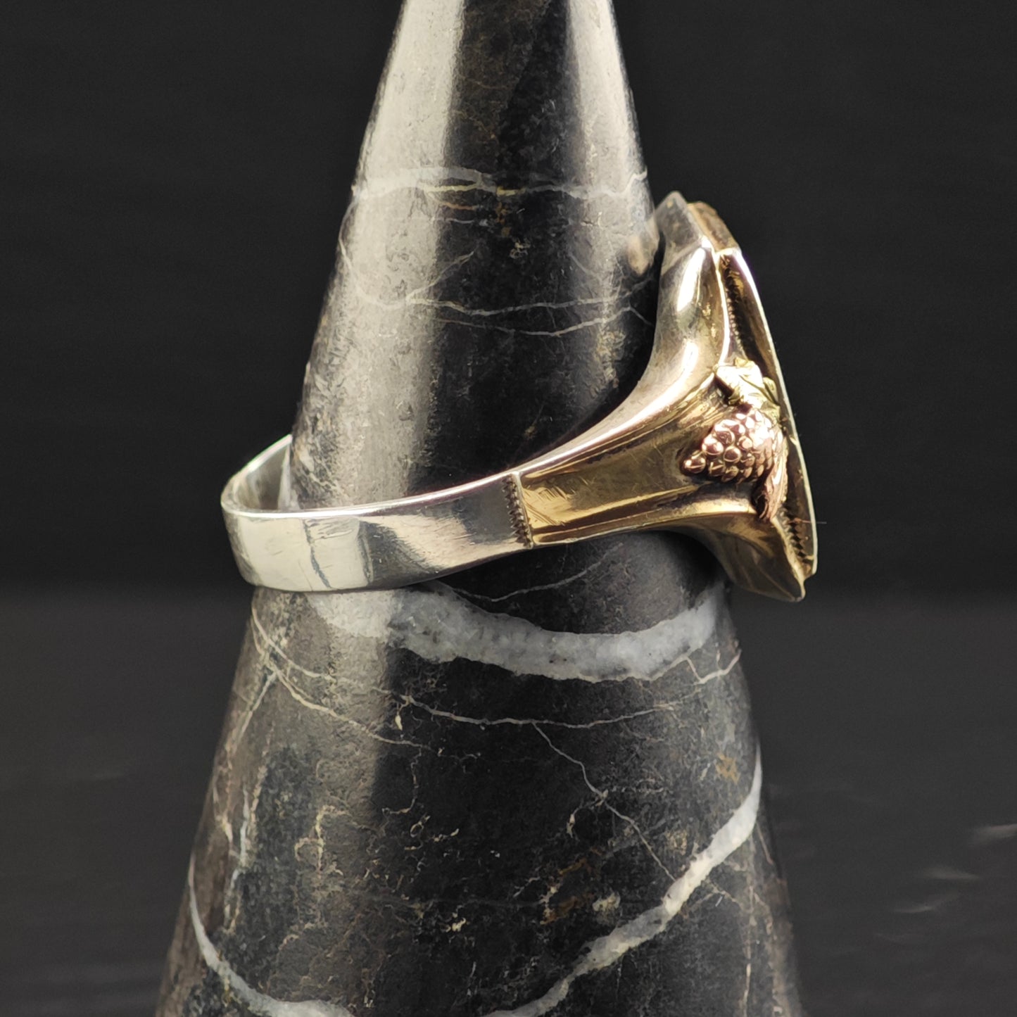 Black Hills Gold Master Mason Ring Sterling Silver Sz 12 R6373