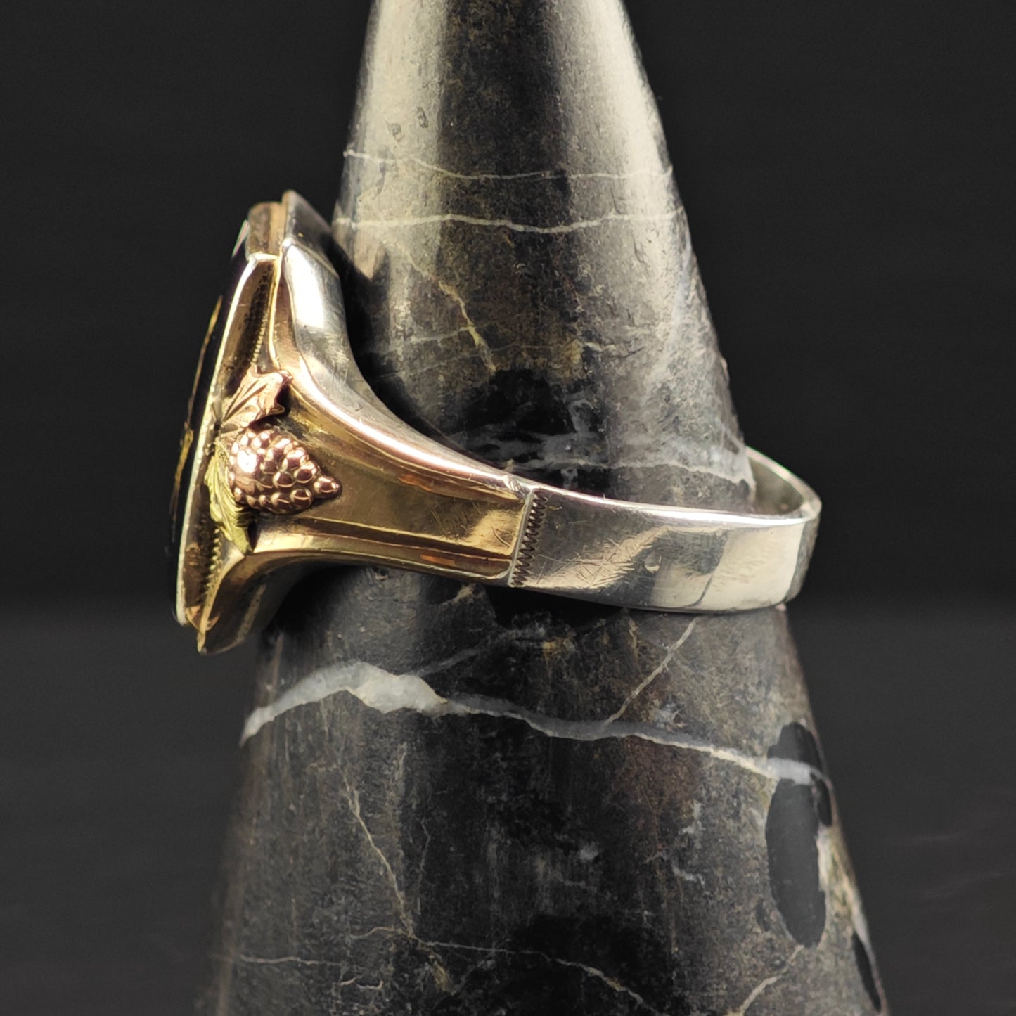 Black Hills Gold Master Mason Ring Sterling Silver Sz 12 R6373