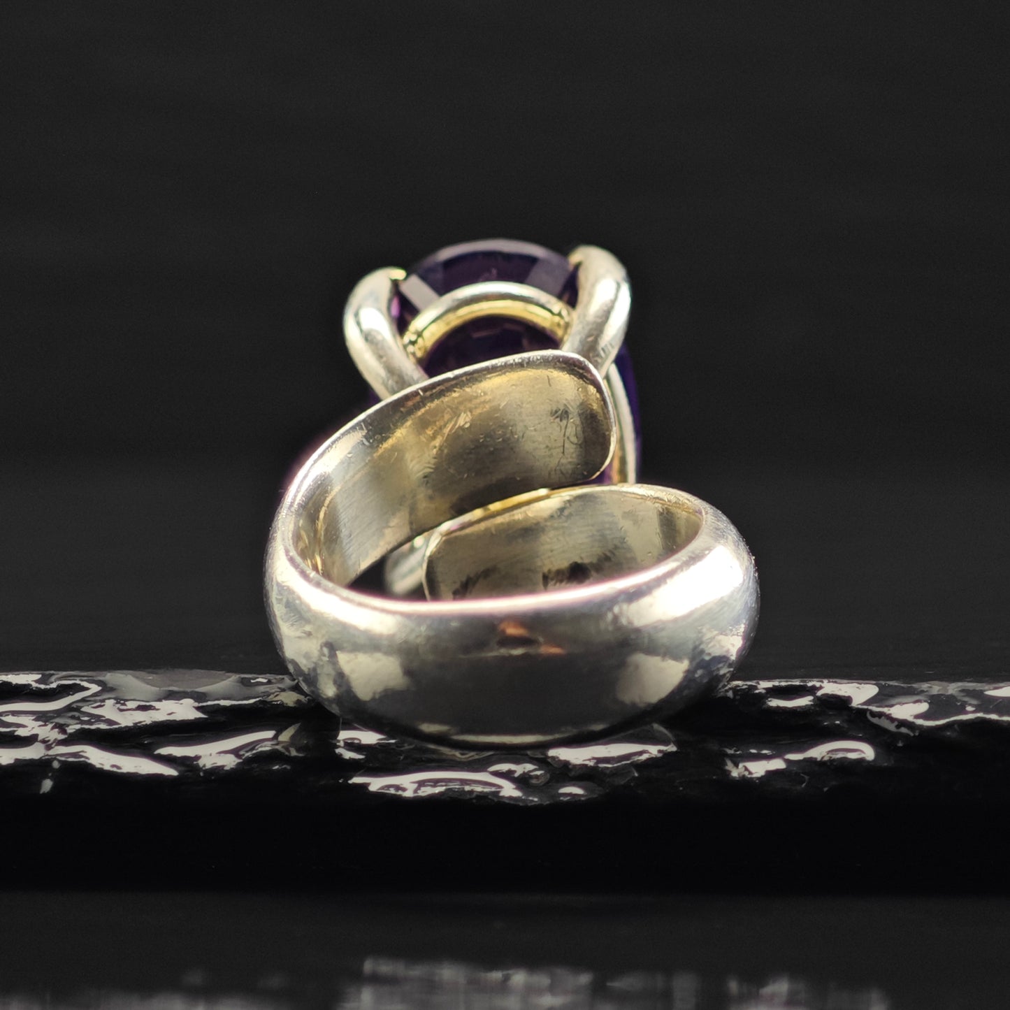 Charles Albert, Amethyst Ring Sterling Silver Sz 7 1/2 R6384