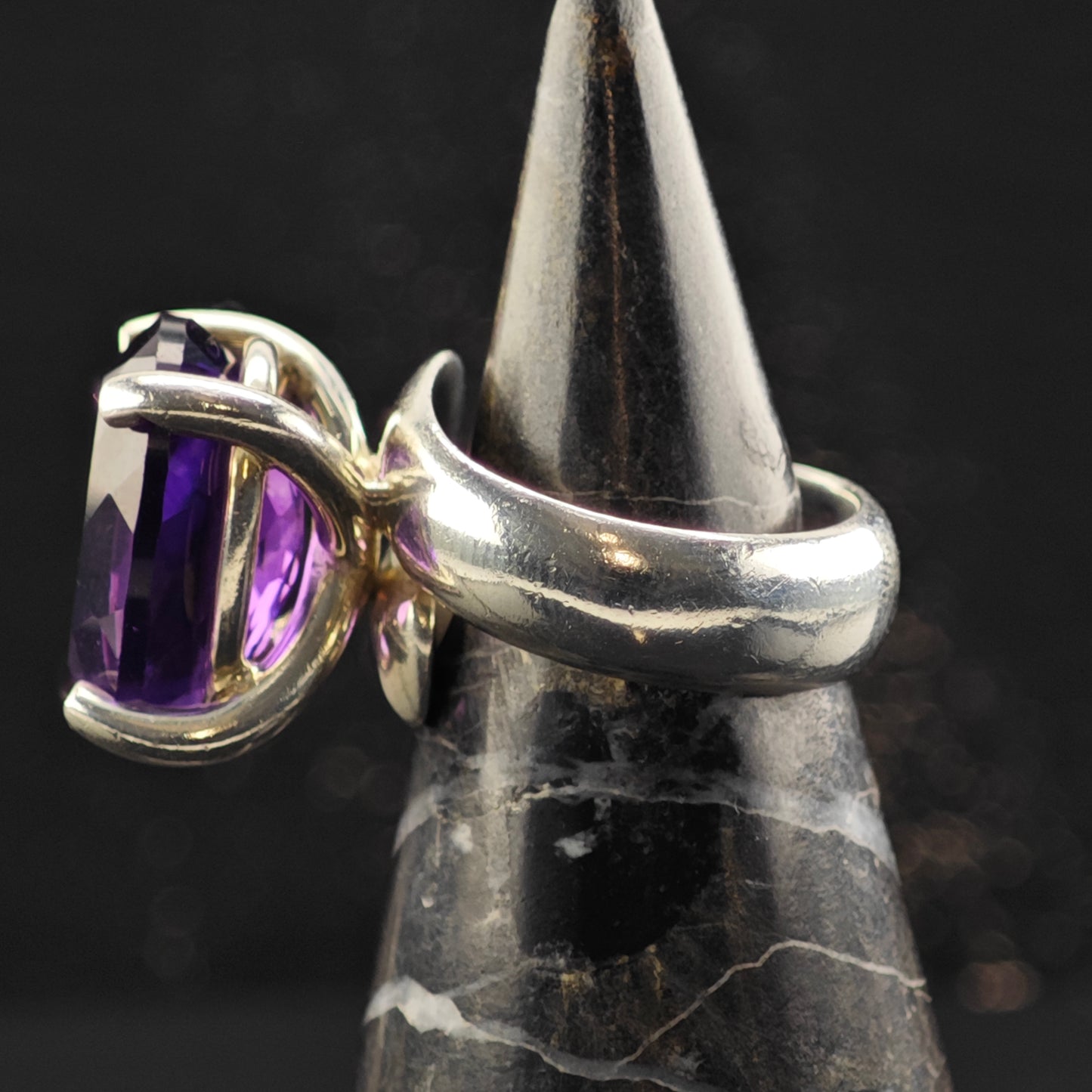 Charles Albert, Amethyst Ring Sterling Silver Sz 7 1/2 R6384