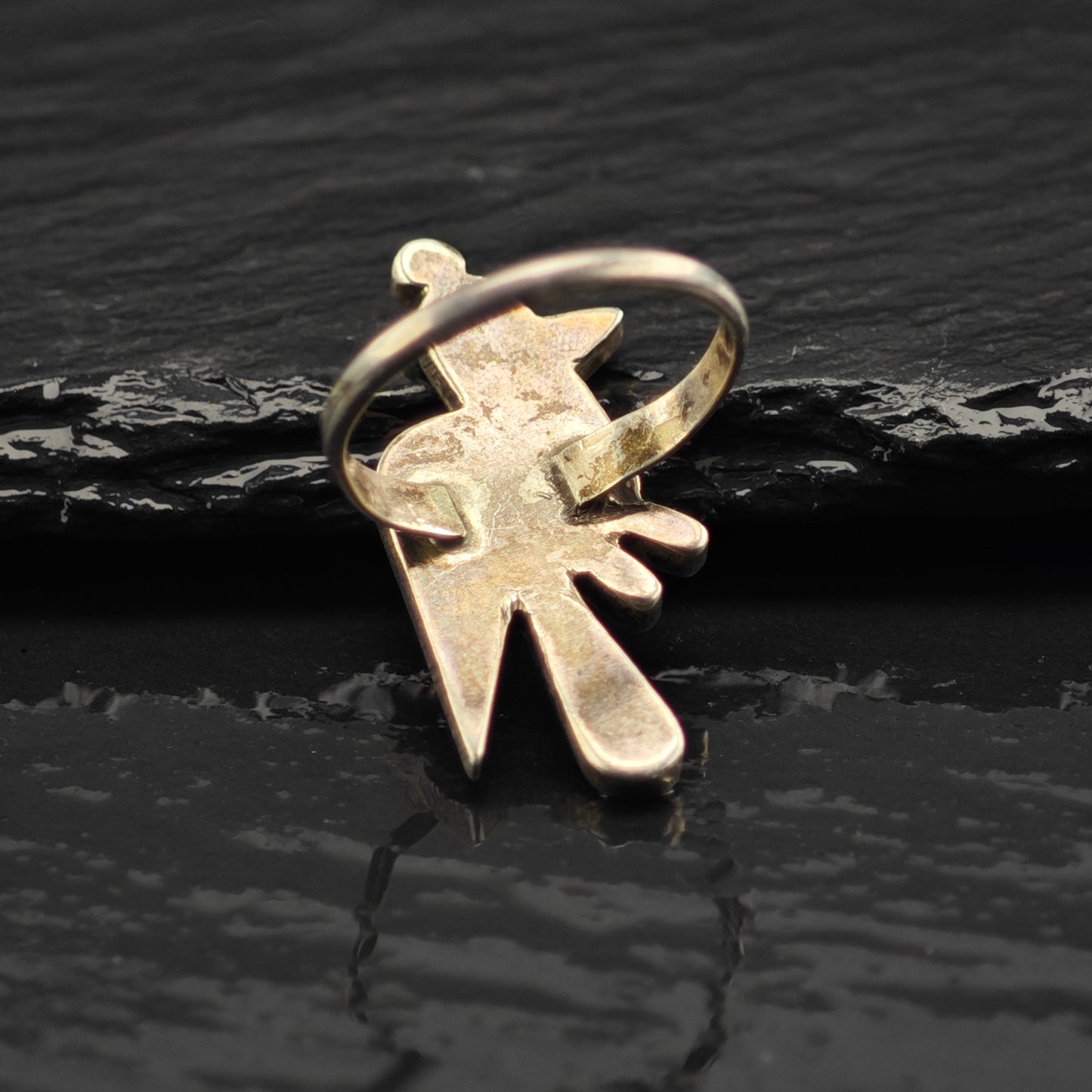 Zuni, Native American Inlay Bird Ring Sterling Silver Sz 7 R6385