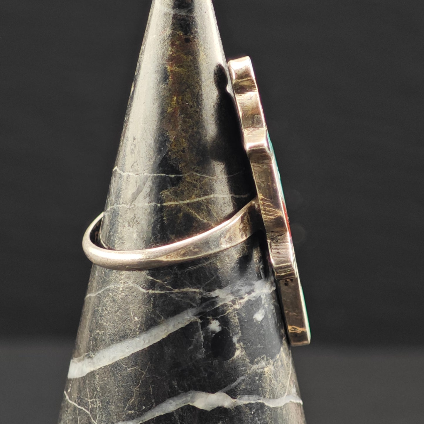 Zuni, Native American Inlay Bird Ring Sterling Silver Sz 7 R6385