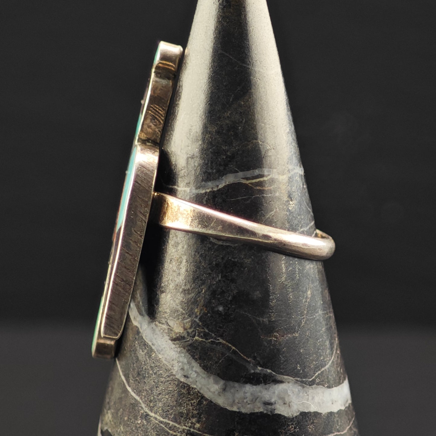 Zuni, Native American Inlay Bird Ring Sterling Silver Sz 7 R6385