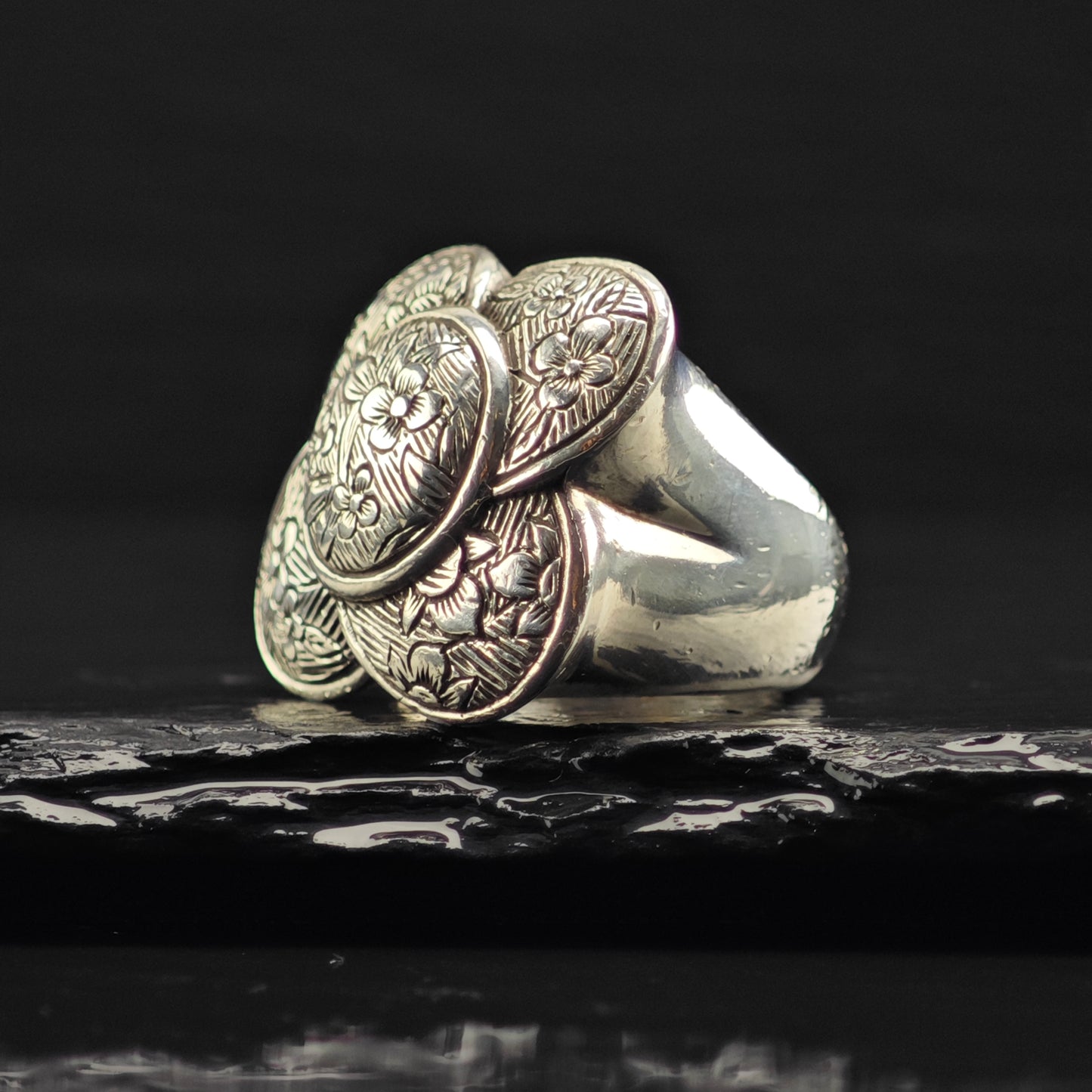 Stephen Dweck Floral Ring Sterling Silver Sz 6 1/2 R6397