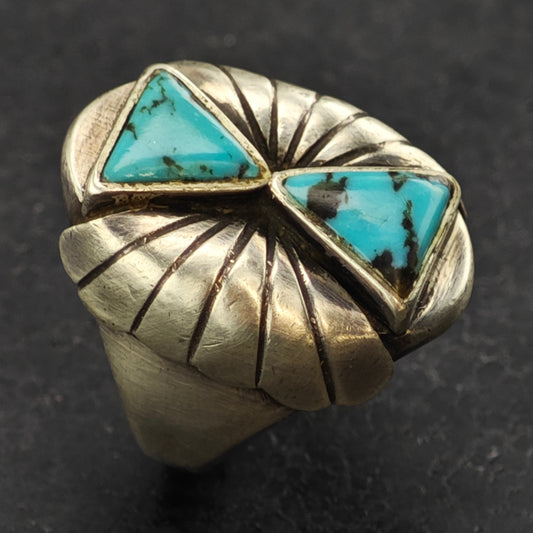 Sw Turquoise Ring Sterling Silver Sz 10 1/2 R6342