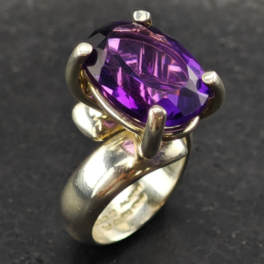 Charles Albert, Amethyst Ring Sterling Silver Sz 7 1/2 R6384