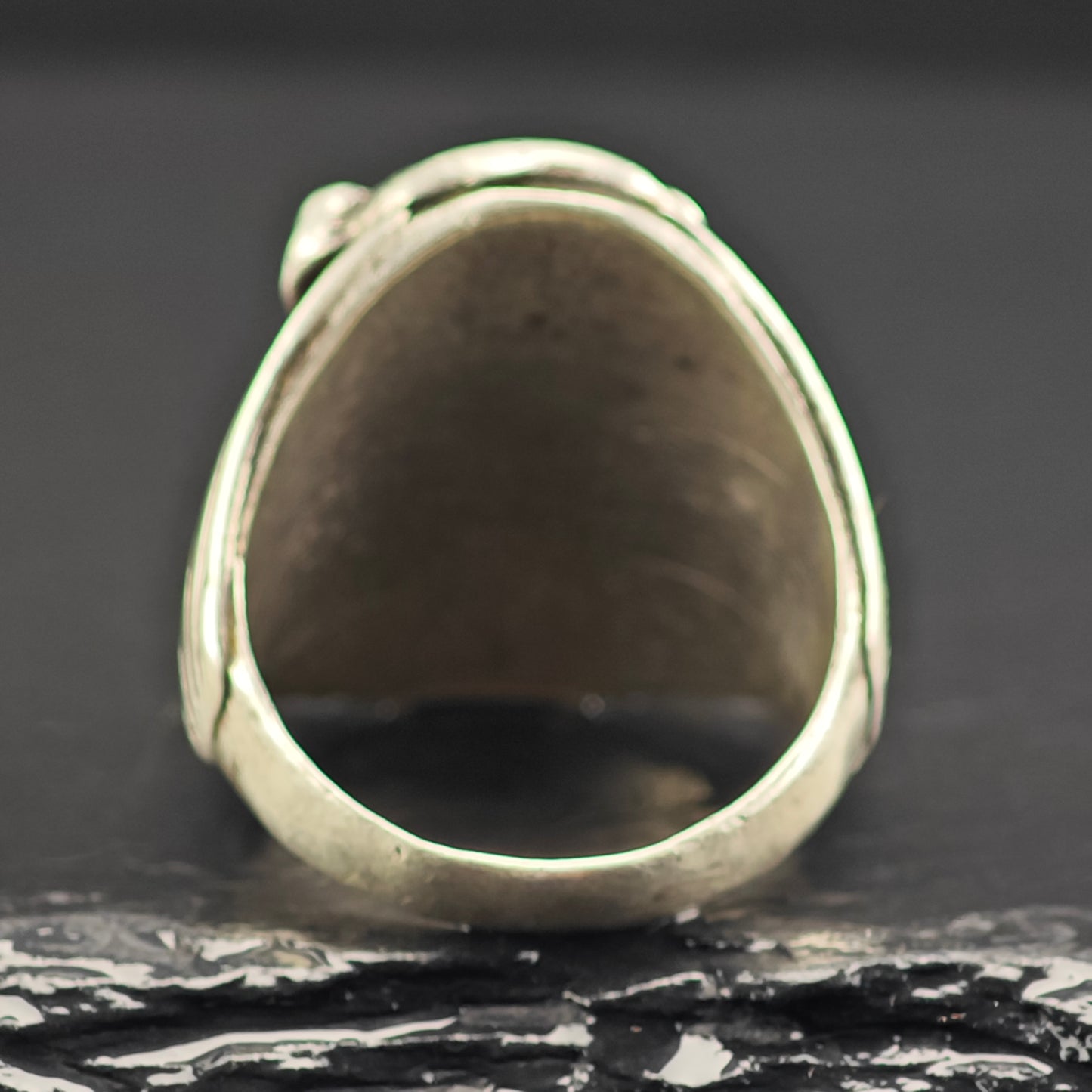 Native American Silver Bear Turquoise Coral Ring Sterling Sz 11 R6398