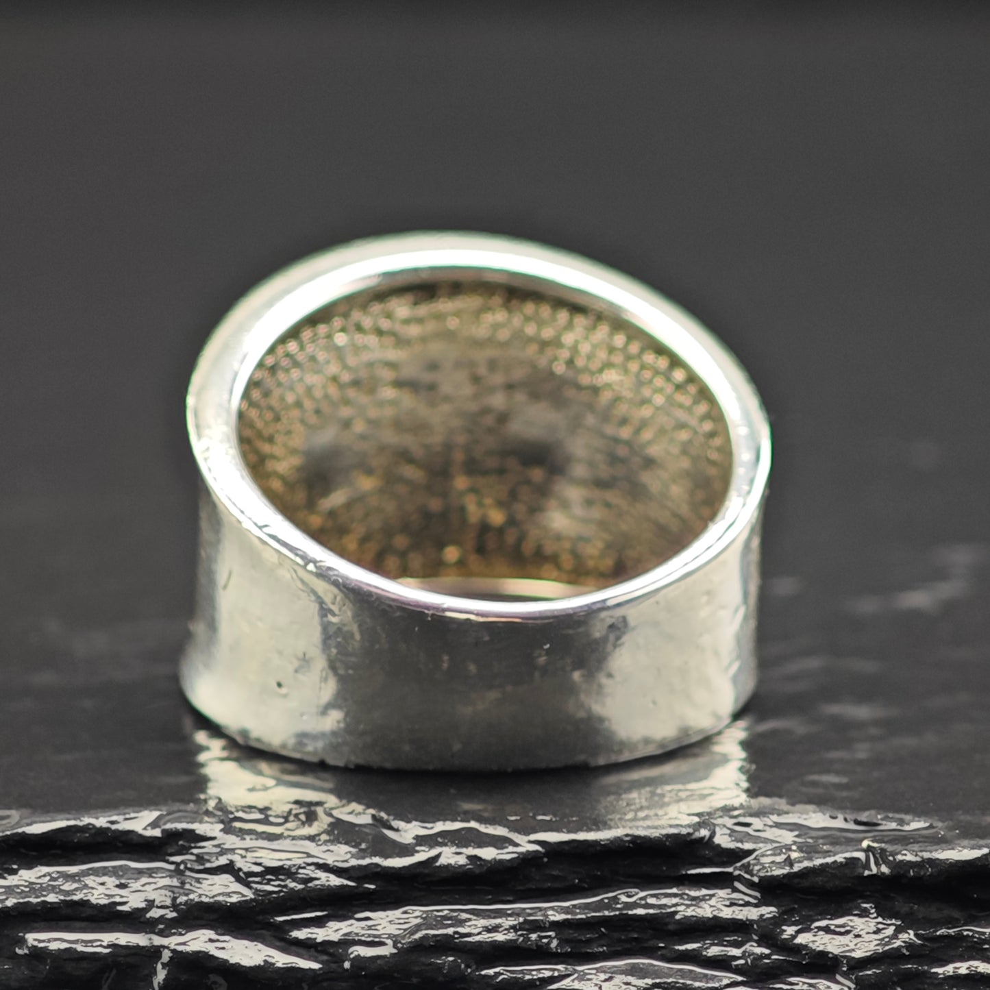 18K Gold Elephant Band Ring Sterling Silver Sz 8