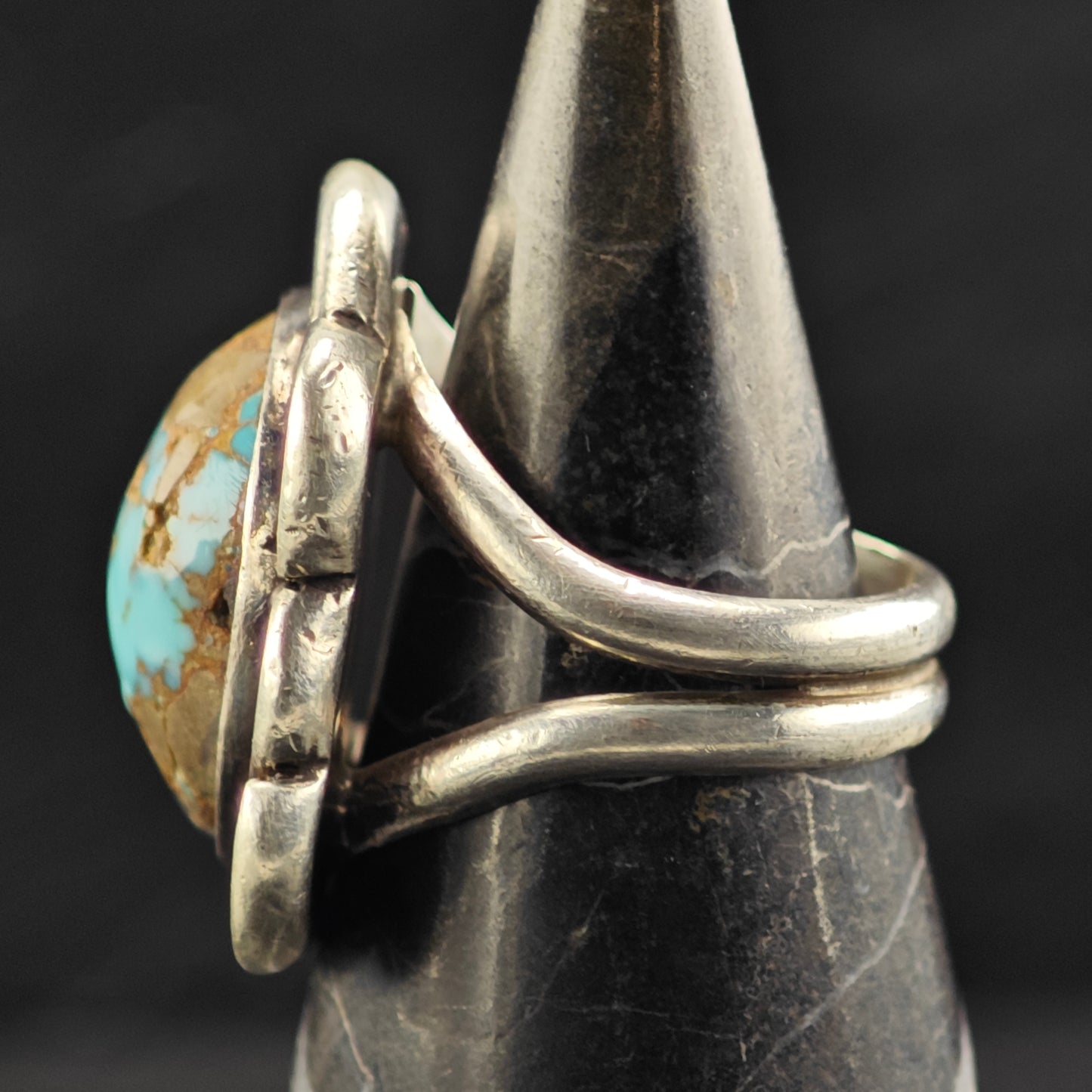 Native American #8 Turquoise Ring Sterling Silver Sz 6 R6419
