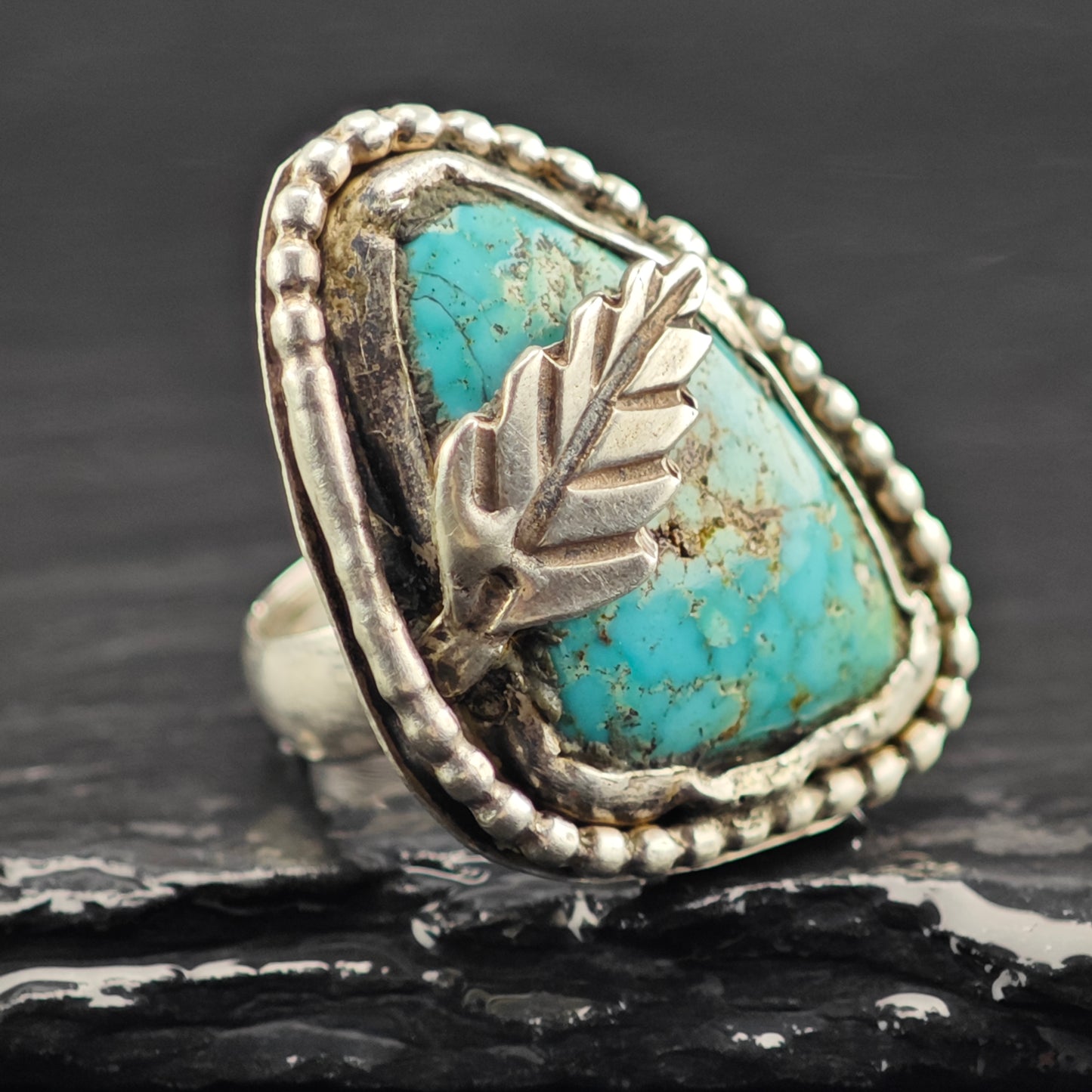 Sw Waterweb Turquoise Ring Sterling Silver Sz 5 R6422