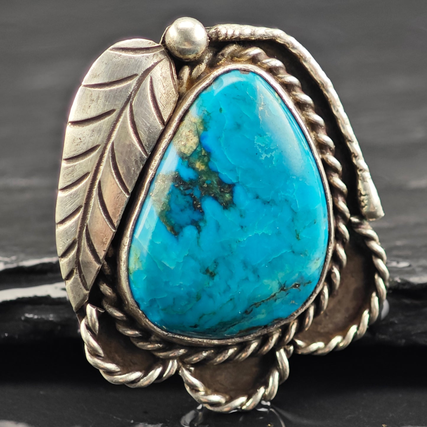 Native American Turquoise Ring Sterling Sterling Sz 7 R6425