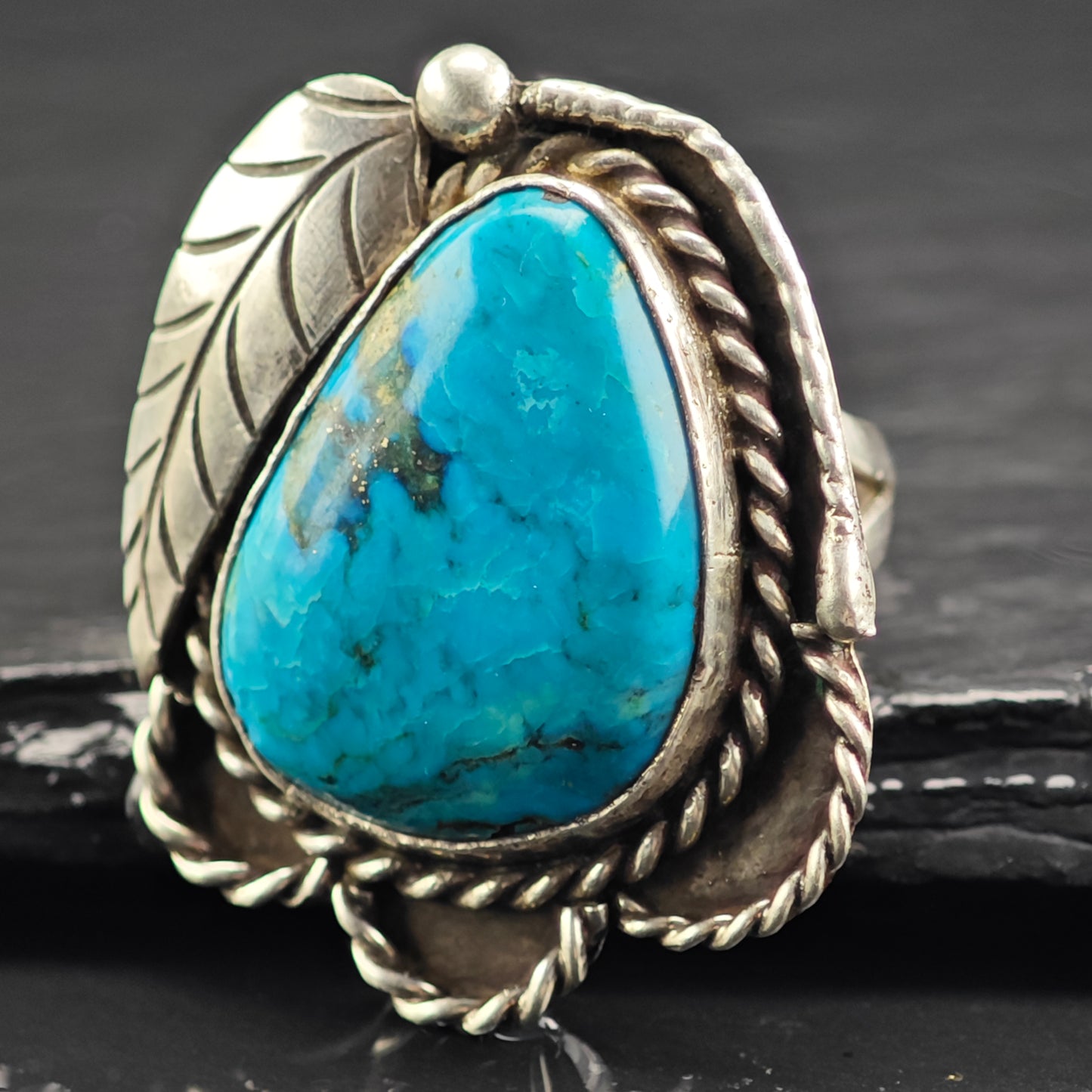 Native American Turquoise Ring Sterling Sterling Sz 7 R6425