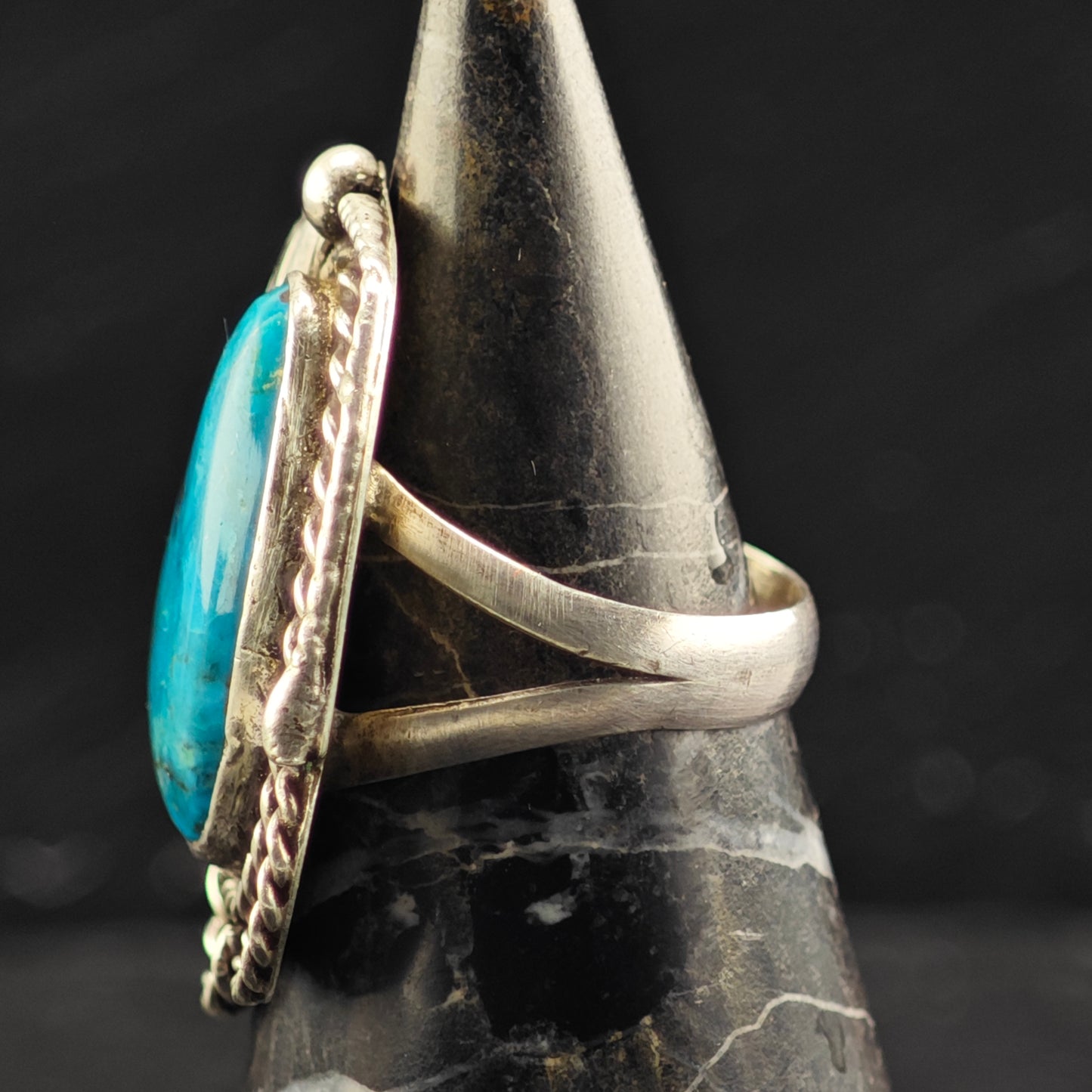 Native American Turquoise Ring Sterling Sterling Sz 7 R6425