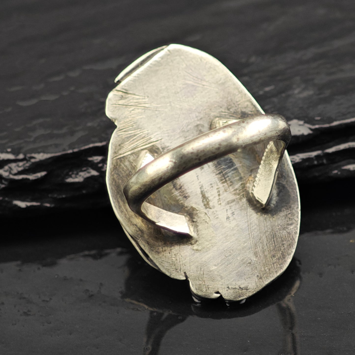 Native American Coral Ring Sterling Silver Sz 5 1/2 R6434