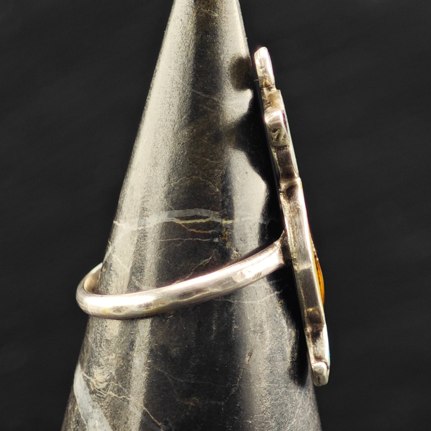 Zuni Inlay Bird Ring Sterling Silver Sz 7 R6459