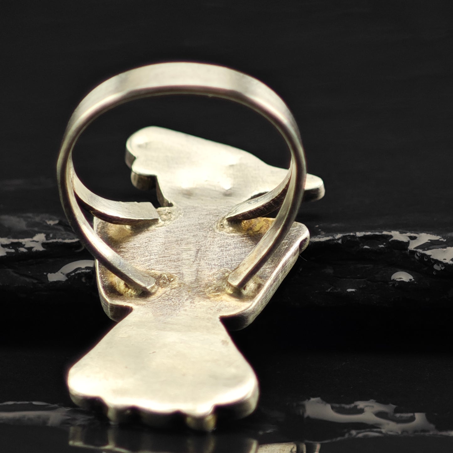 Zuni Inlay Bird Ring Sterling Silver Sz 6 1/2 R6461