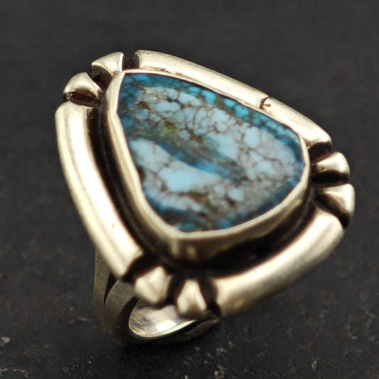 Rare High Grade Turquoise Ring Sterling Silver Sz 5 R6431