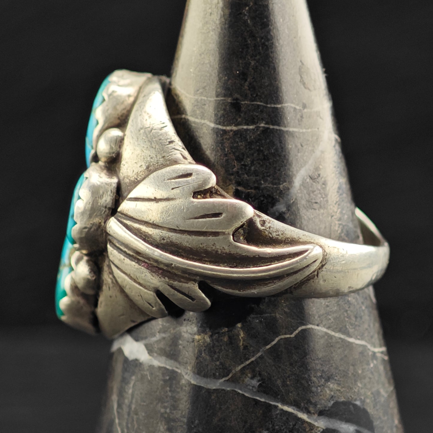 AS IS, Native American Multistone Turquoise Ring Sterling Silver Sz 11 R6401