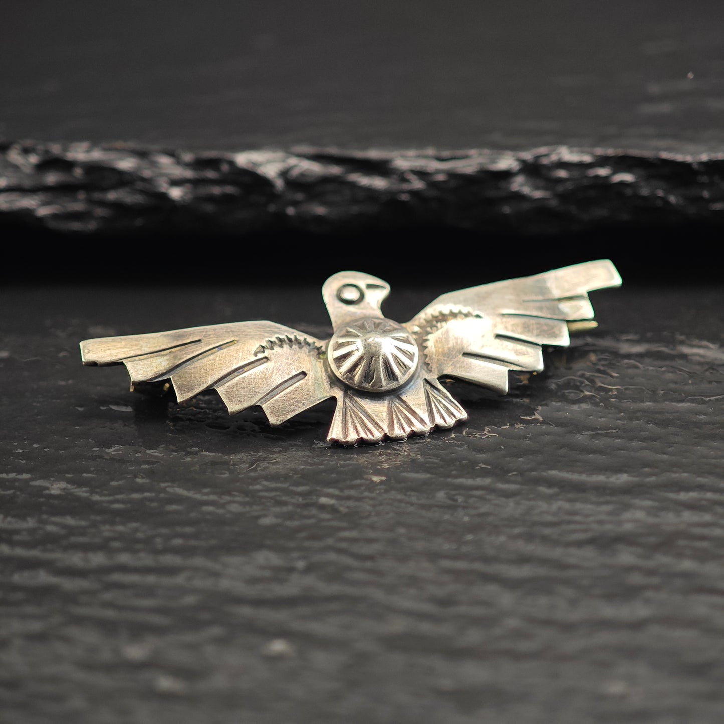 Fred Harvey Era, Thunderbird Sterling Silver Brooch B2206