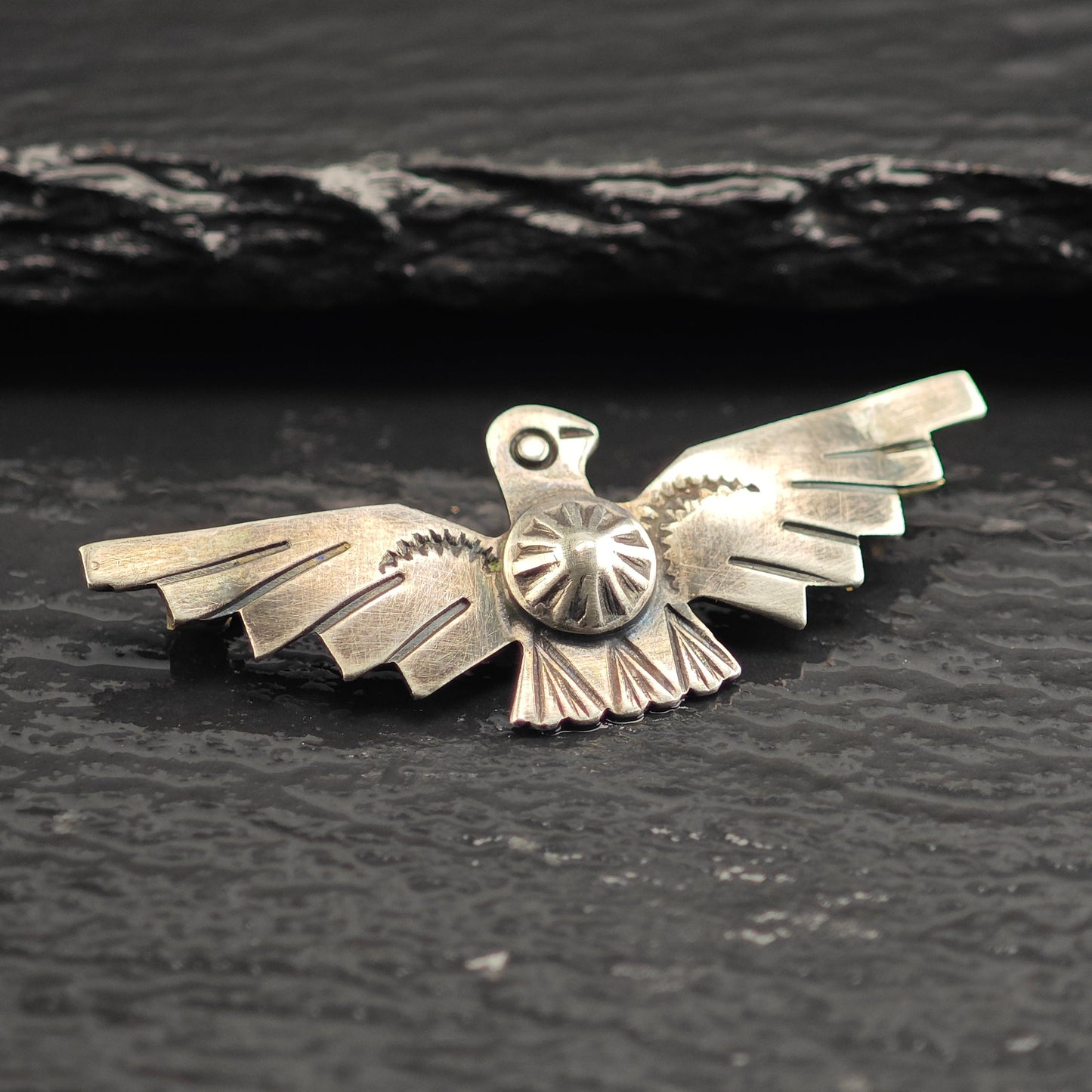 Fred Harvey Era, Thunderbird Sterling Silver Brooch B2206