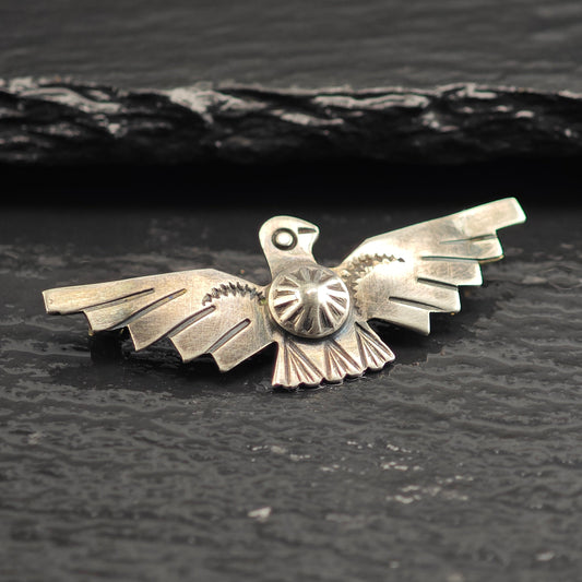 Fred Harvey Era, Thunderbird Sterling Silver Brooch B2206