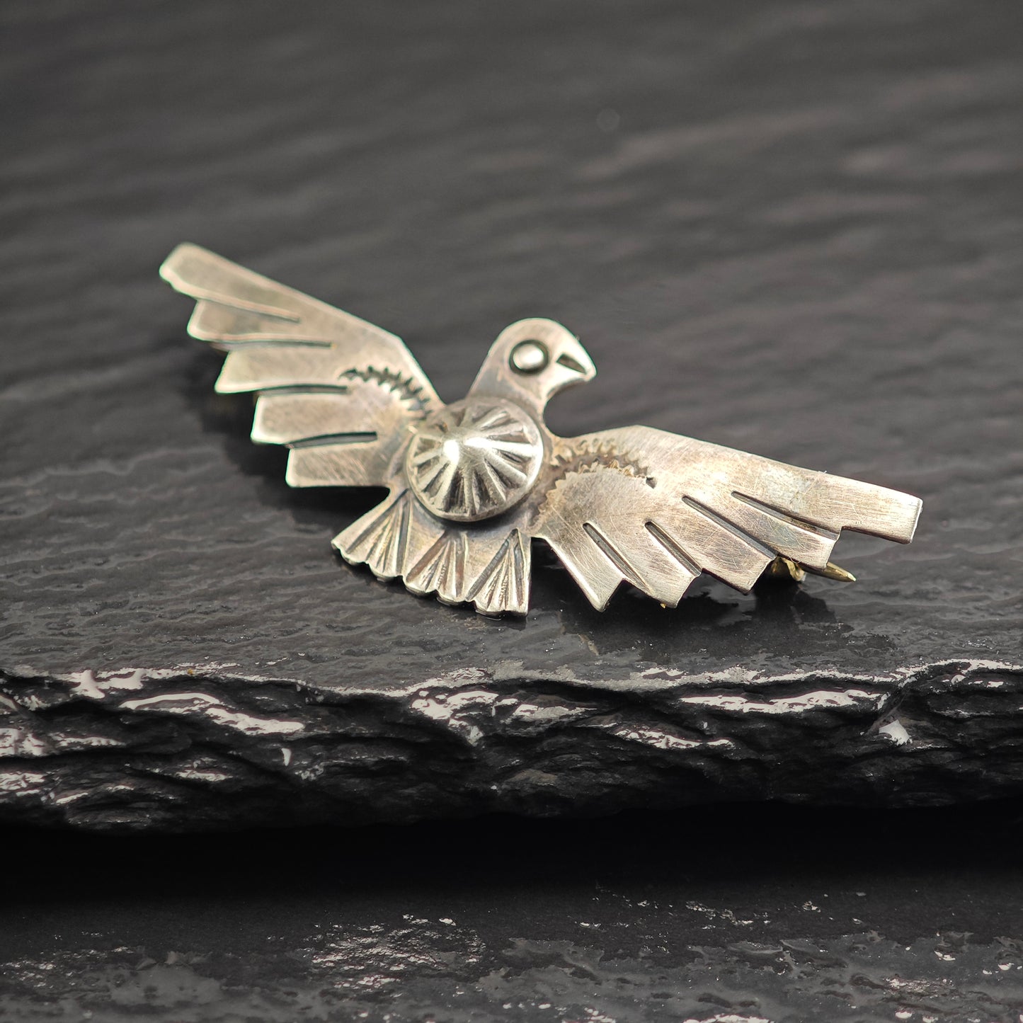 Fred Harvey Era, Thunderbird Sterling Silver Brooch B2206