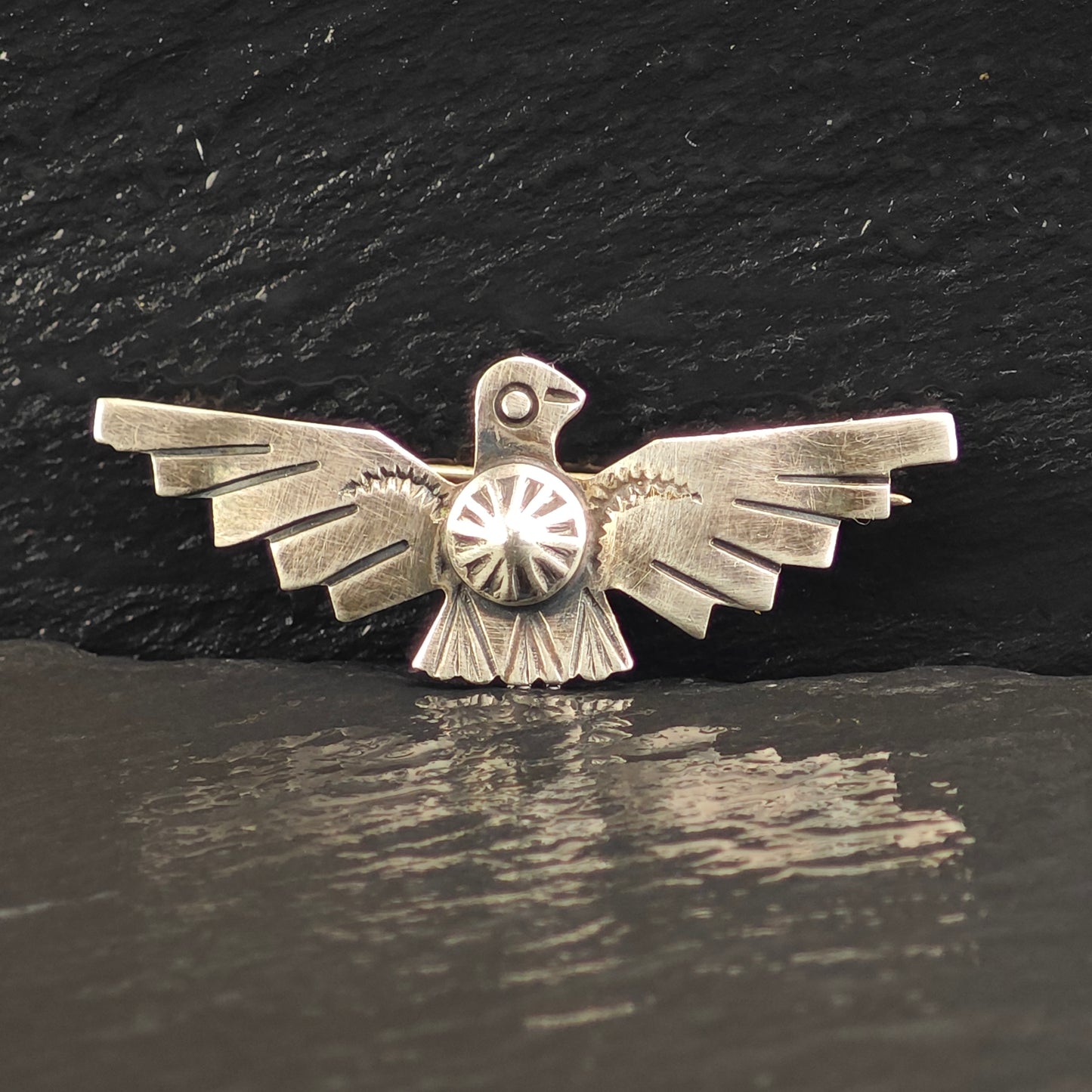 Fred Harvey Era, Thunderbird Sterling Silver Brooch B2206