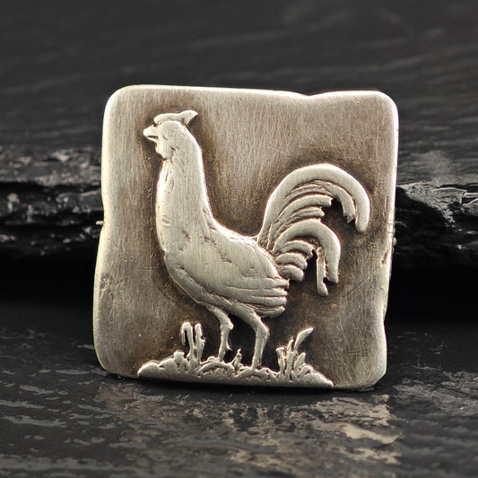 Rooster Sterling Silver Brooch B2207