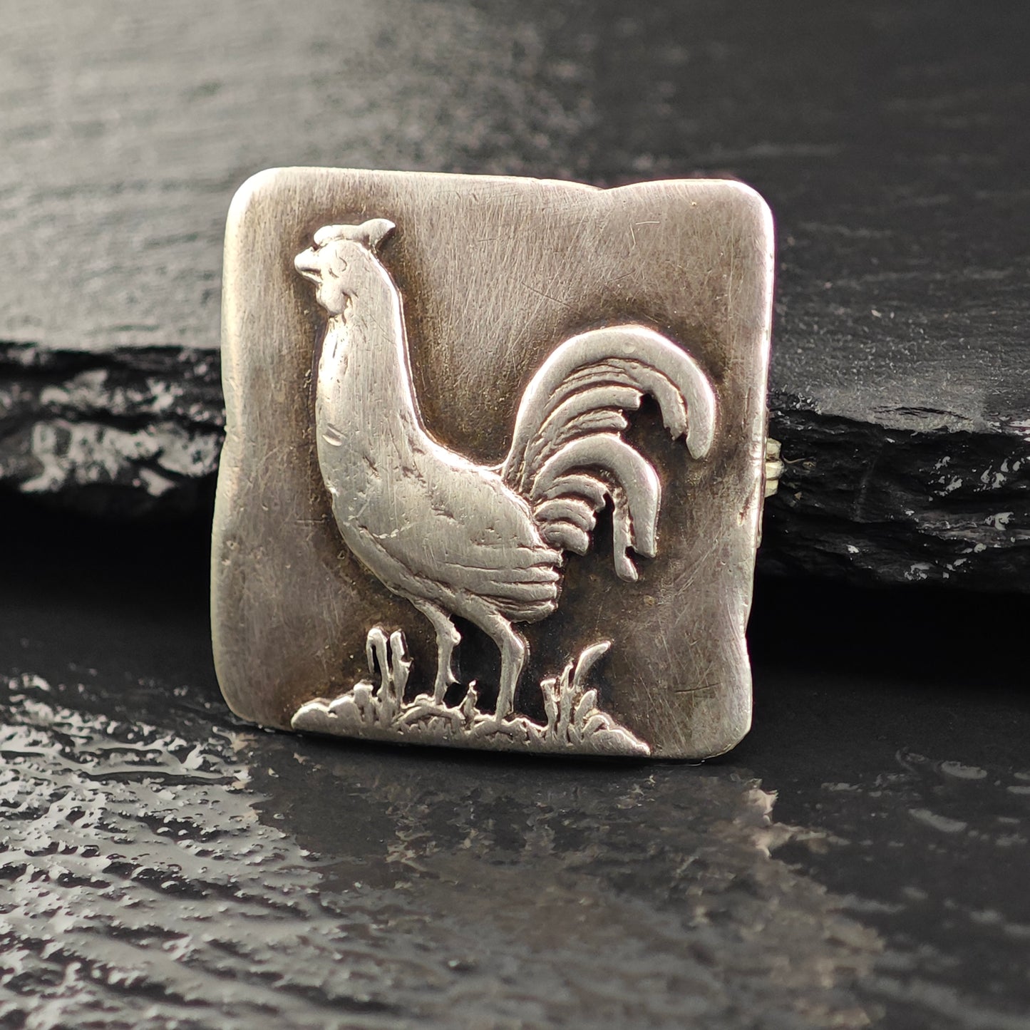 Rooster Sterling Silver Brooch B2207