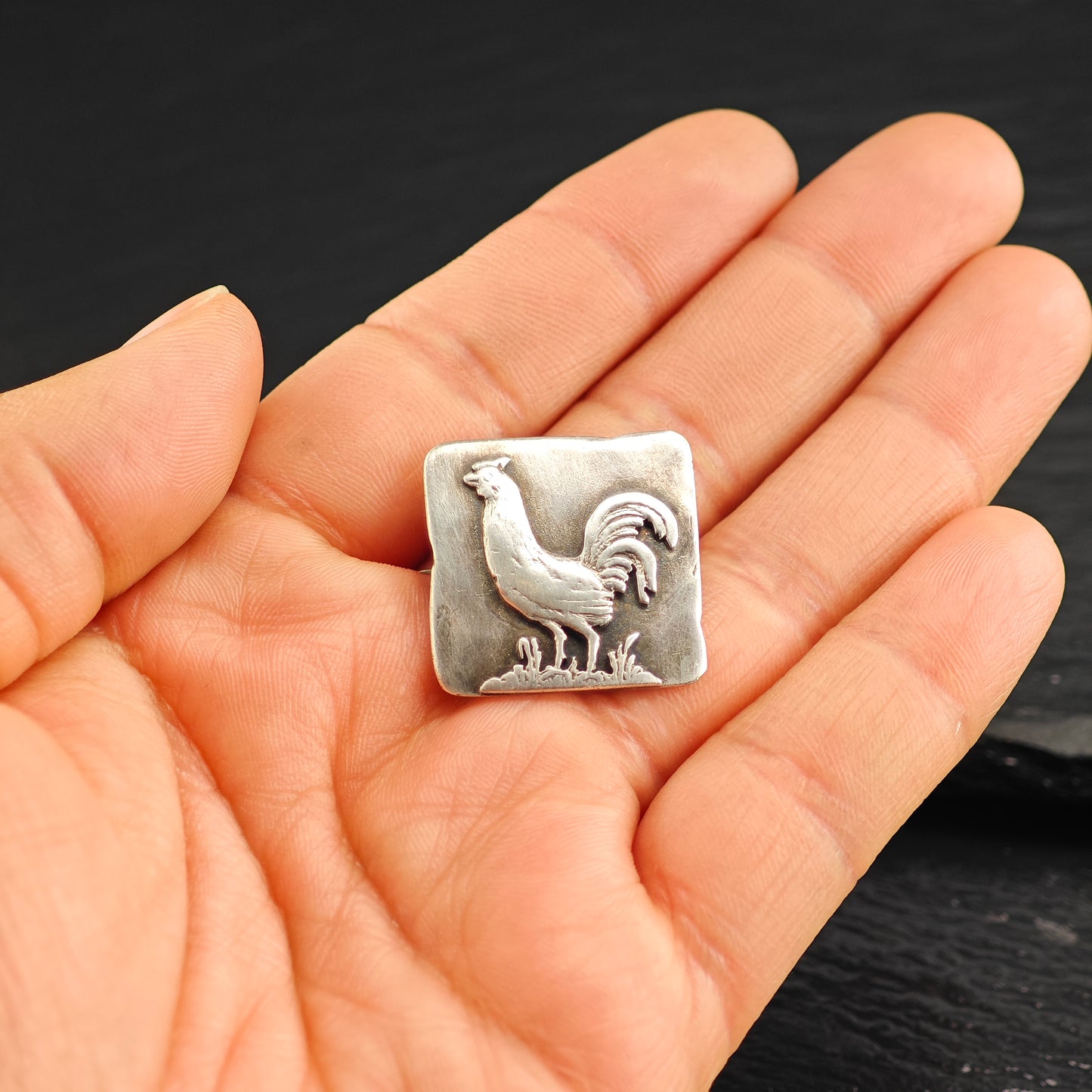 Rooster Sterling Silver Brooch B2207