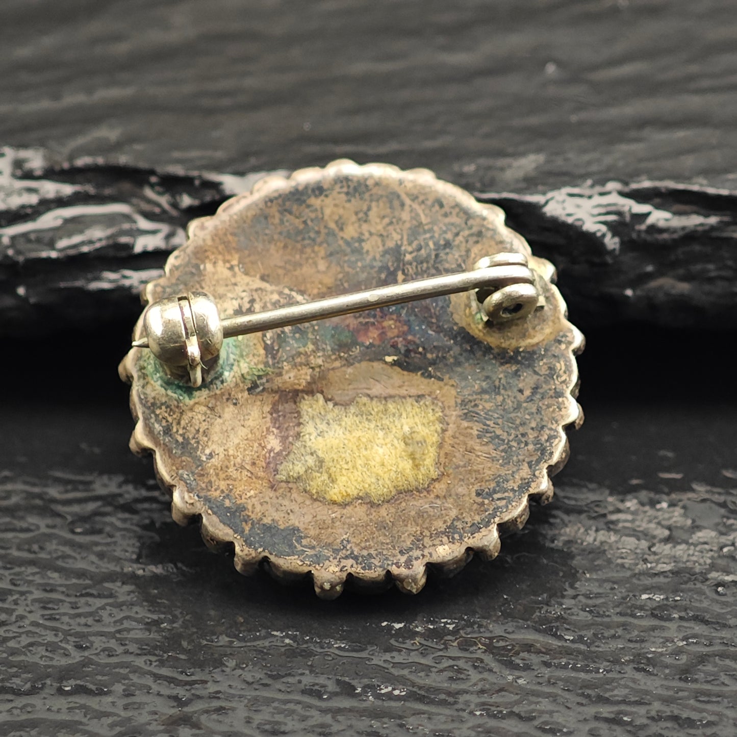 Zuni, Native American Turquoise Cluster Sterling Silver Brooch B2208