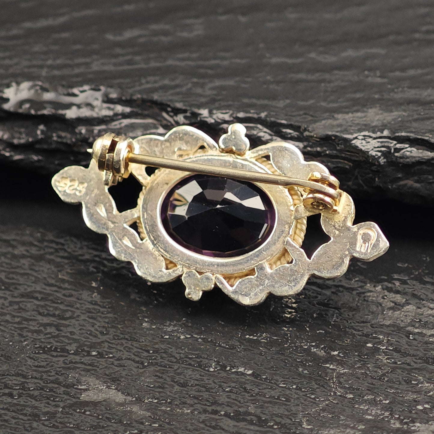 Purple Amethyst Sterling Silver Brooch B2211