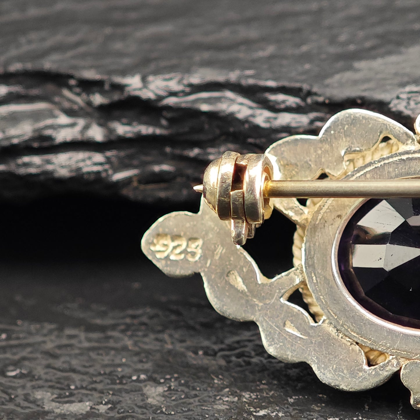 Purple Amethyst Sterling Silver Brooch B2211