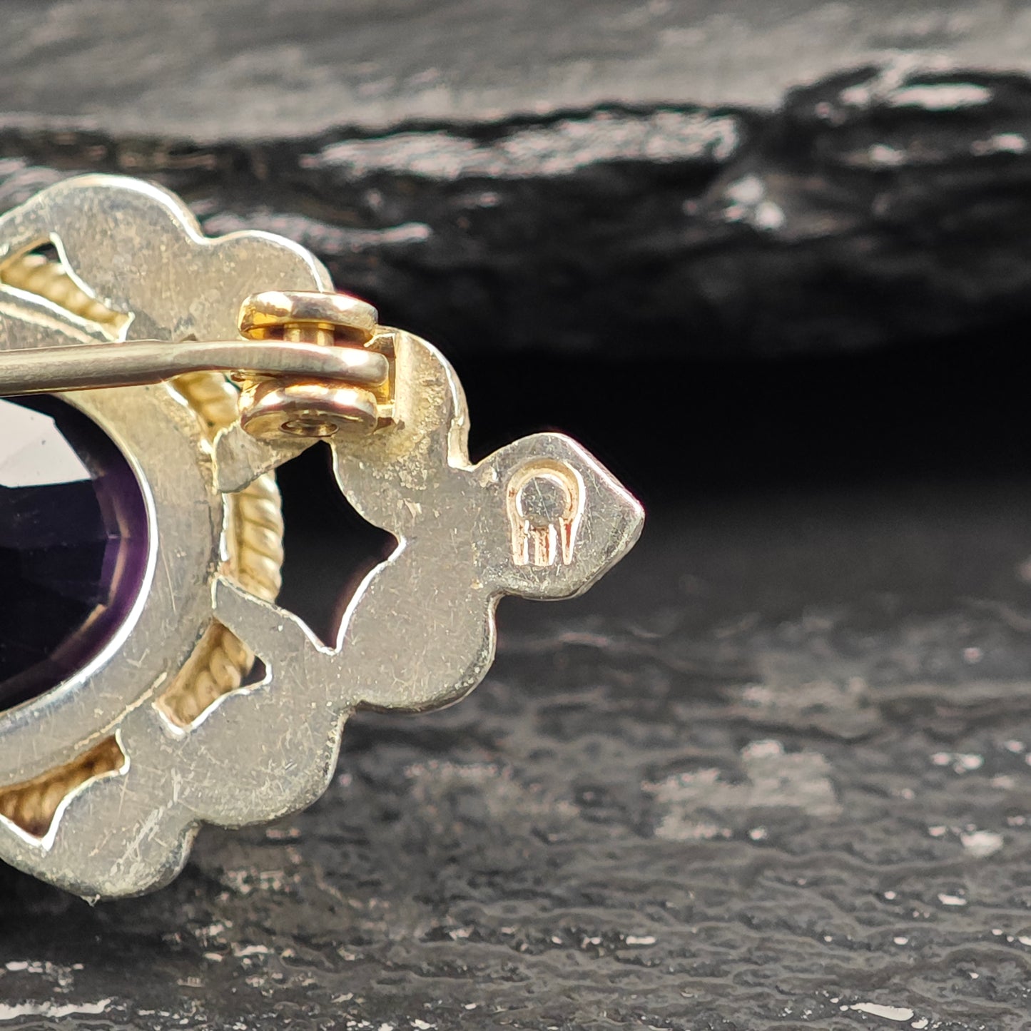 Purple Amethyst Sterling Silver Brooch B2211