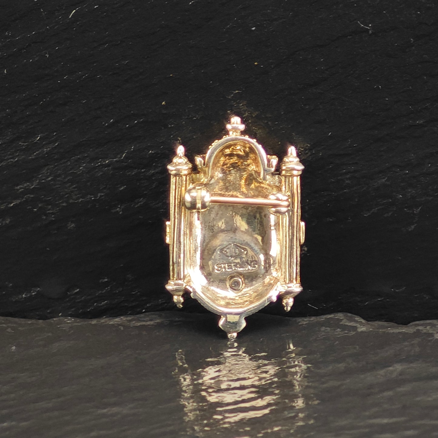 Judith Jack, Clock, Sterling Silver Brooch B2212